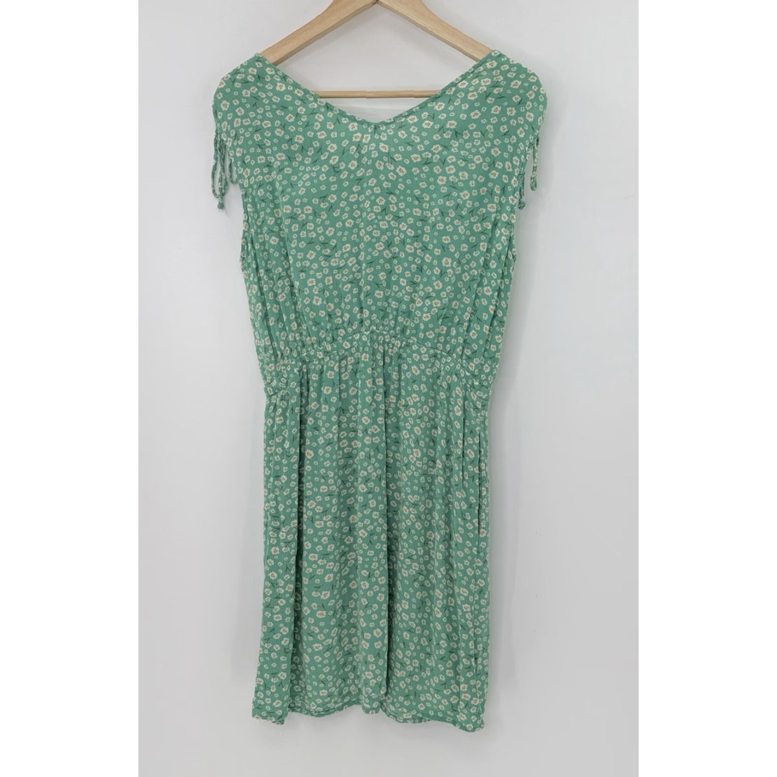 Vintage a.n.a Women's Mint Green Floral Sleeveless Dress M Beachy Coastal Summer Dress Cat: Dress Shirt? (Keep consistent) Size M / US 6-8 / IT 42-44 - 3 Thumbnail