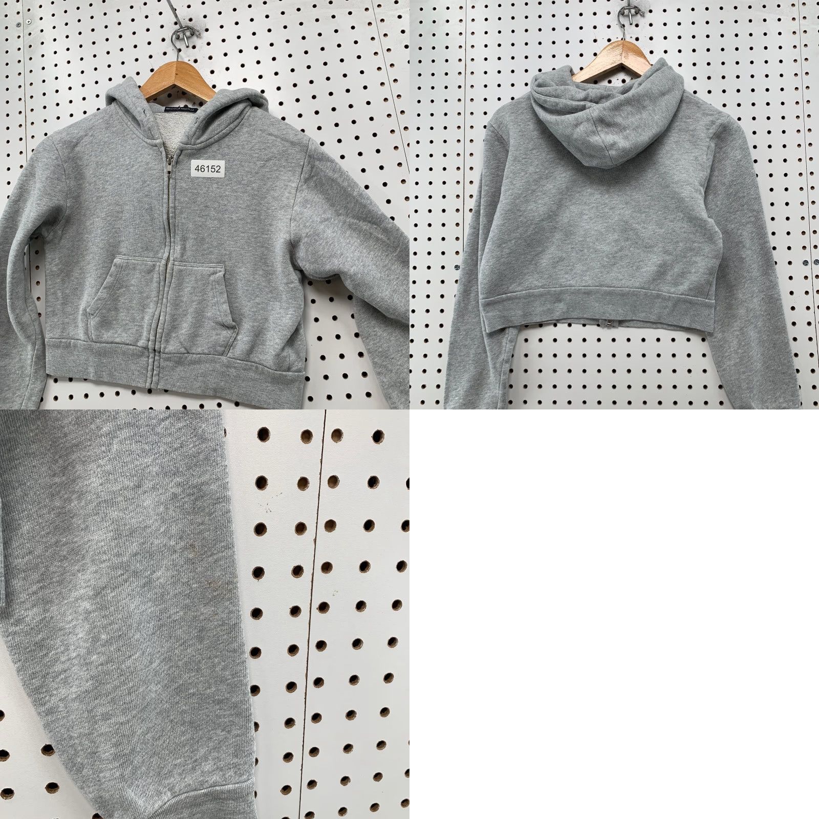 Brandy Melville VINTAGE Brandy Melville Hoodie Sweatshirt Womens One Size Cropped Zip Hooded Fleece Size ONE SIZE - 9 Thumbnail