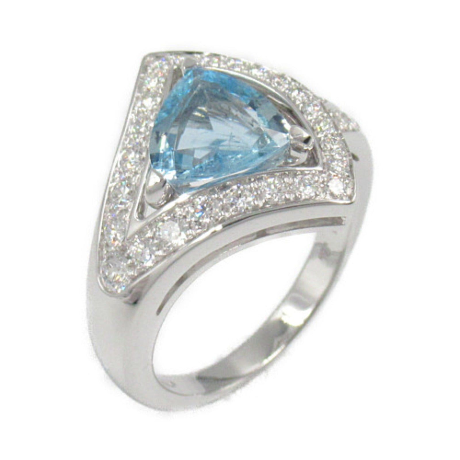 Bvlgari Diva Dream Aquamarine Ring K18Wg (White Gold) Diamond Blue