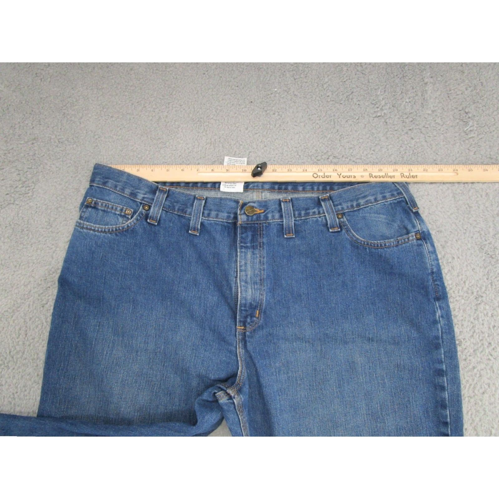 Carhartt Carhartt Jeans Men Medium Wash Denim 44x30 Traditional Fit Size 44 30 Inseam Blue Straight Denim Logo Mens Size US 44 / EU 60 - 6 Thumbnail