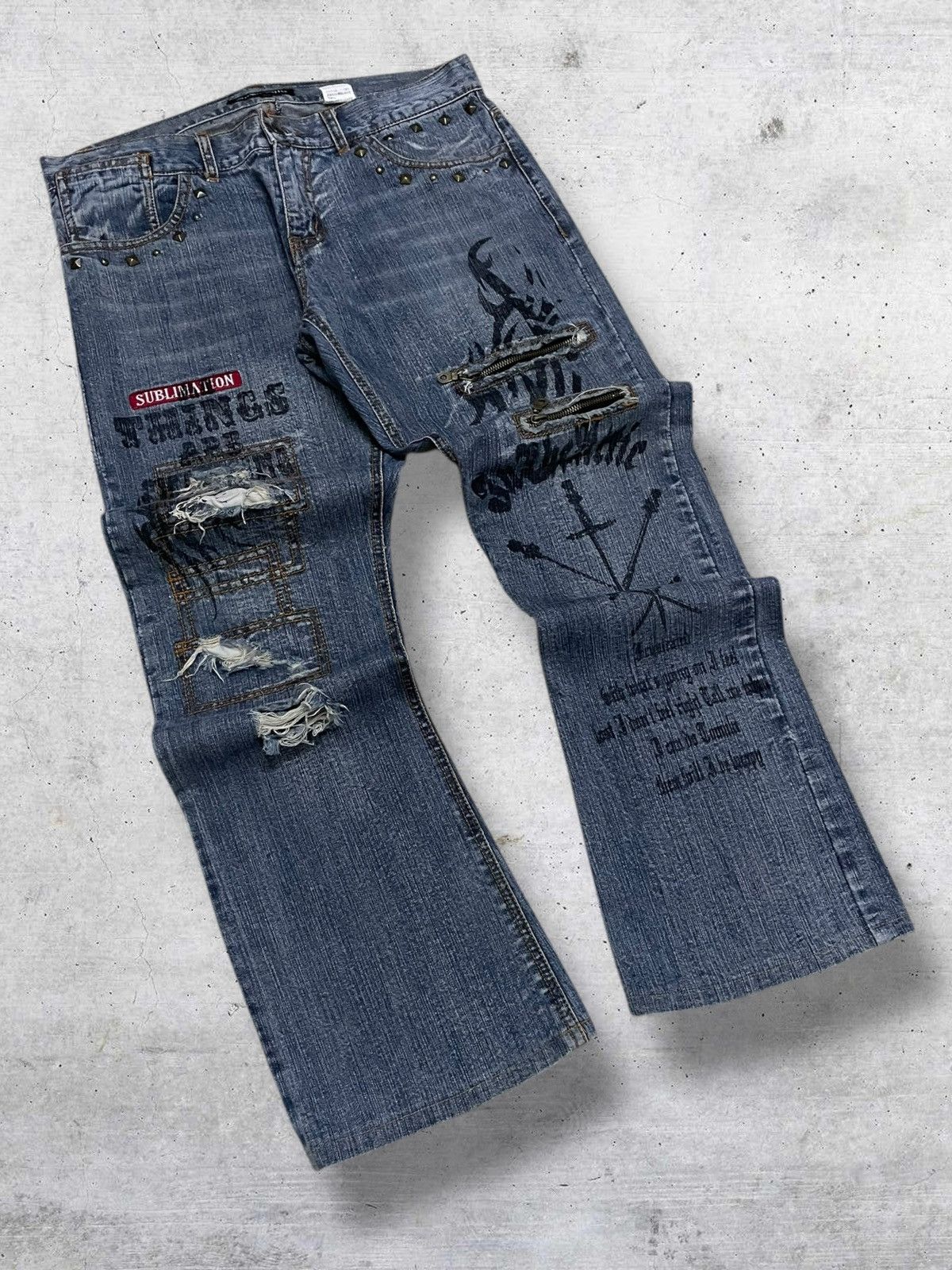 In The Attic VINTAGE IN THE ATTIC JAPAN 90S ARCHIVE DEAD OR ALIVE DENIM Size US 33 - 2 Thumbnail