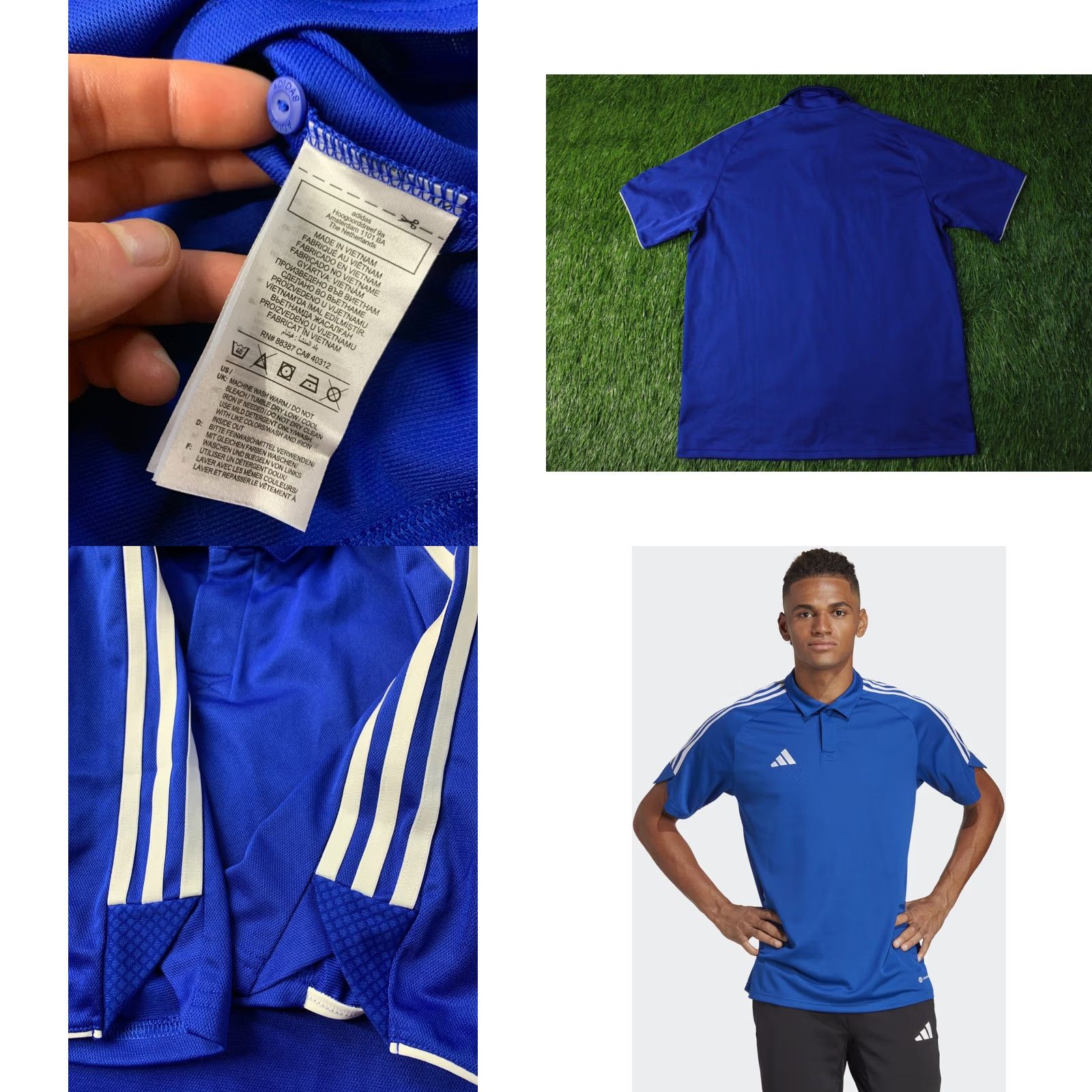 Adidas ADIDAS TIRO POLO SHIRT MEN L BLUE and WHITE 2022 Football Soccer Adidas Performance Shirt Size US L / EU 52-54 / 3 - 8 Thumbnail