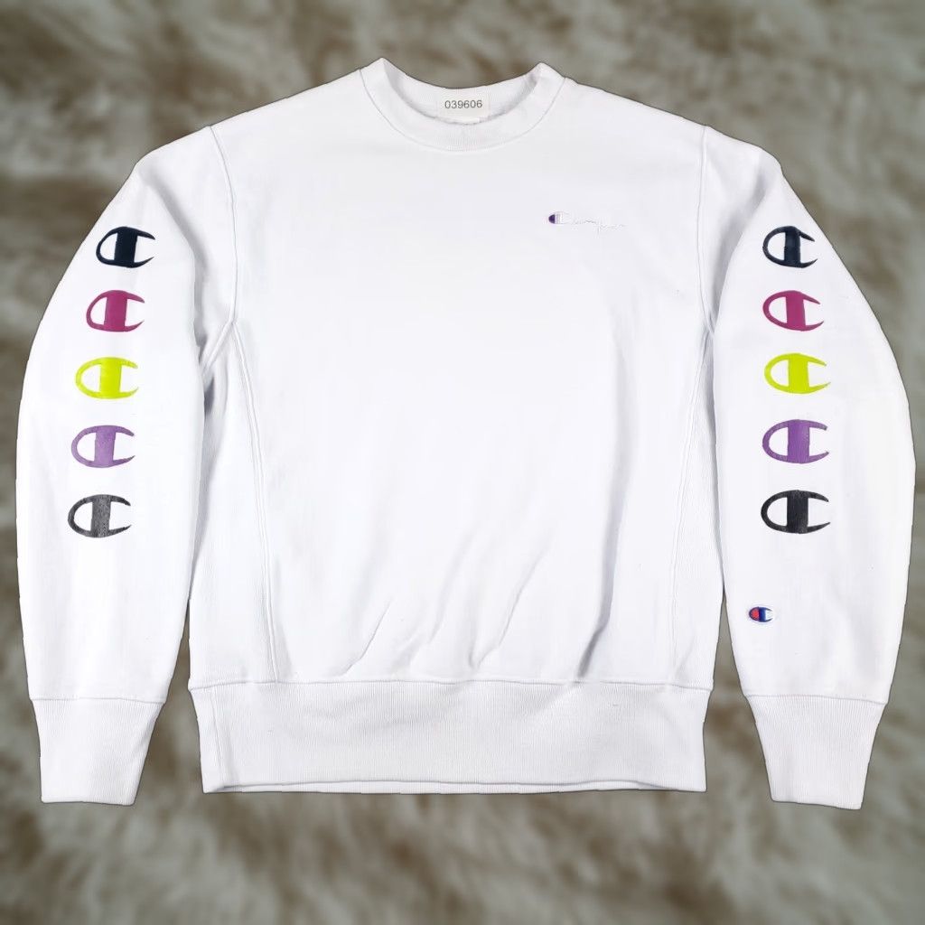 Champion VINTAGE Champion Men's Medium Sweater Pullover Sweatshirt White Knit Logo Zipper Outdoor Classic Size US M / EU 48-50 / 2 - 1 Thumbnail