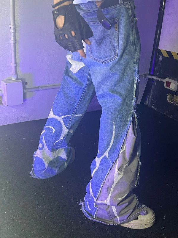 Japanese Brand Goth Opium Y2k Custom Streetwear Baggy Oversize Jeans Pants Size US 38 / EU 54 - 4 Thumbnail