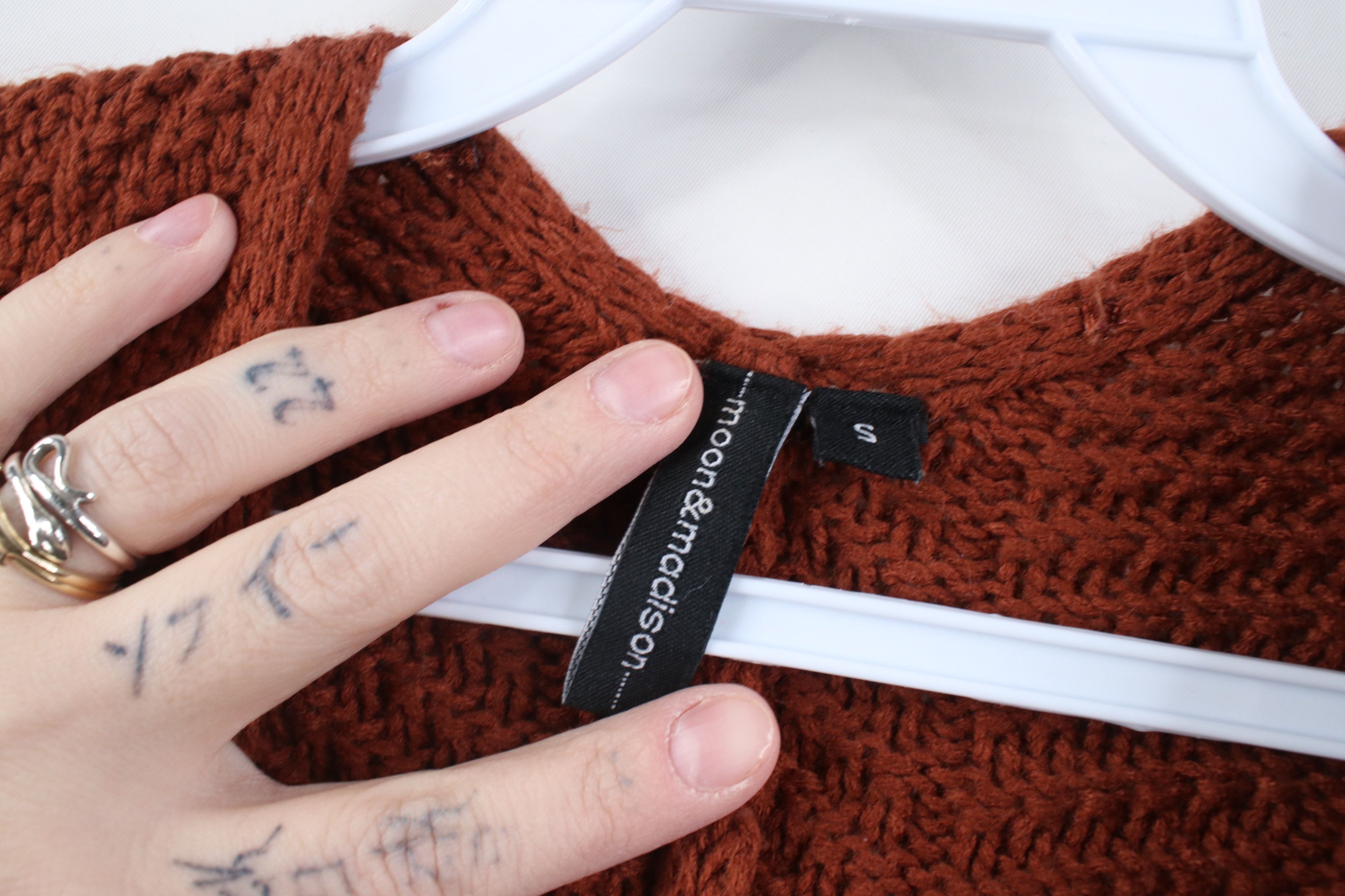 Vintage Anthropologie Moon & Madison Herringbone Knit Sweater Size S / US 4 / IT 40 - 6 Thumbnail
