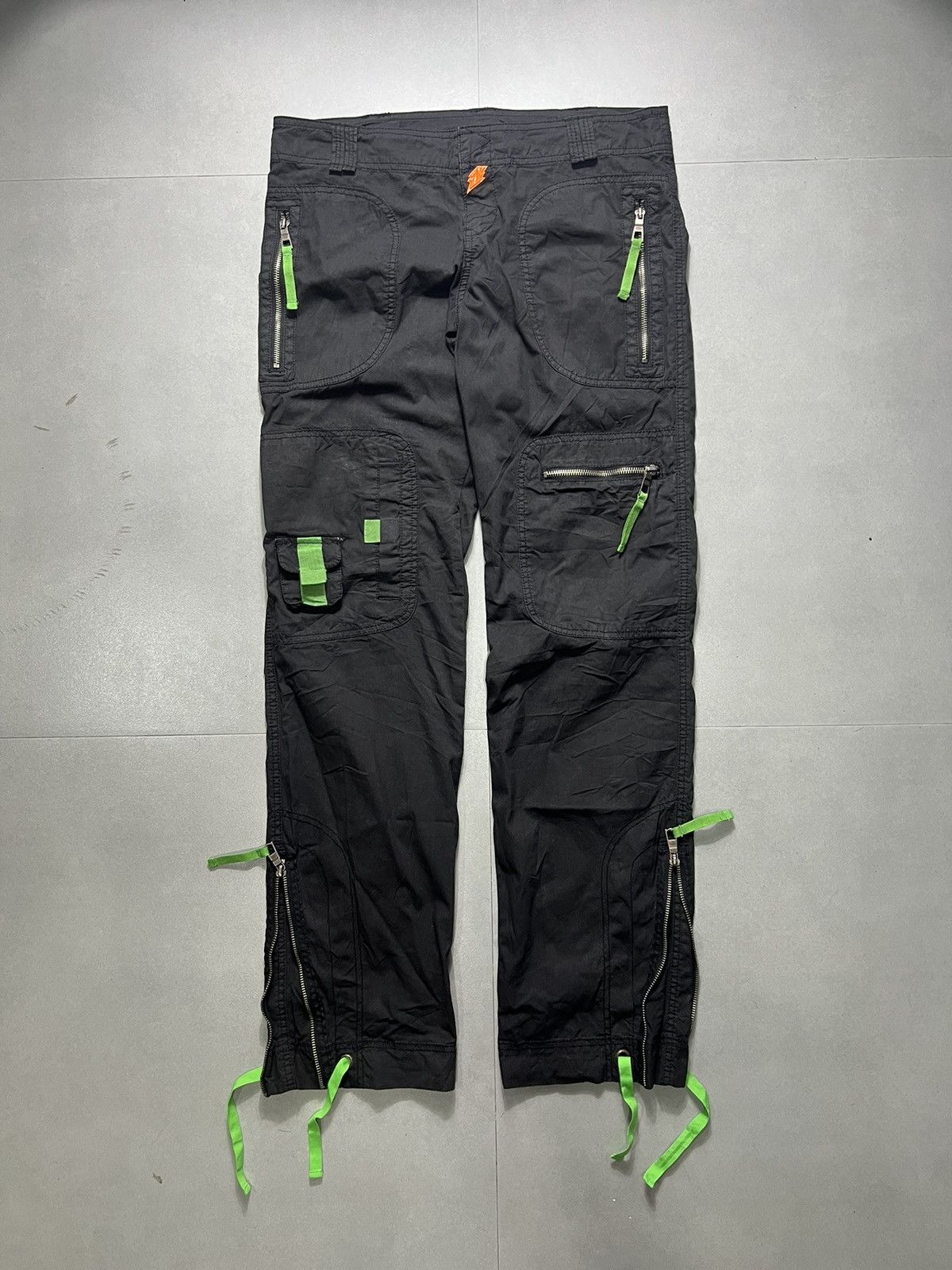 image of W Lt x W Lt Walter Van Beirendonck W&lt - "kiss The Future" Cargo Pants in Black, Men's (Size 33)