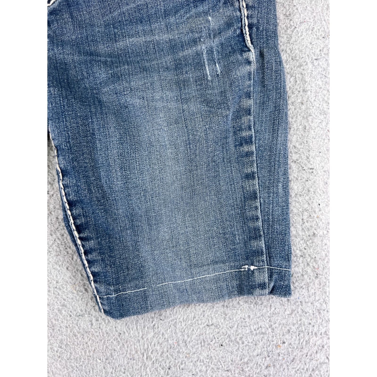 Denime LA Idol Womens Bermuda Shorts 29 Blue Denim Embroidered Bling Cotton Embellished 26x9 Casual Party/Cocktail Jeans/Shorts Womens Size 29" - 2 Thumbnail