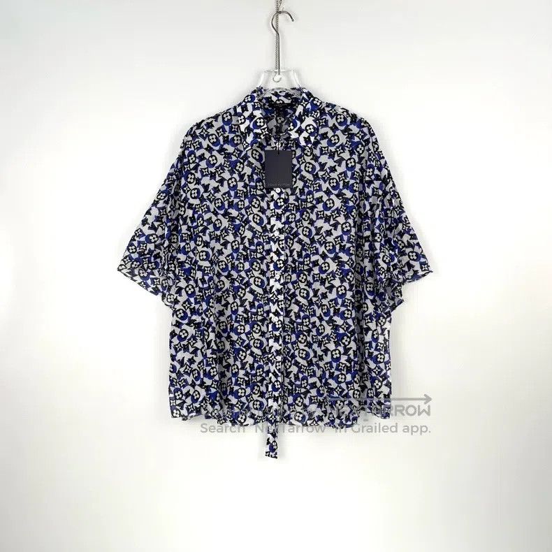 Louis Vuitton Louis Vuitton Blue full logo cotton shirt Size US XXS / EU 40 - 3 Thumbnail