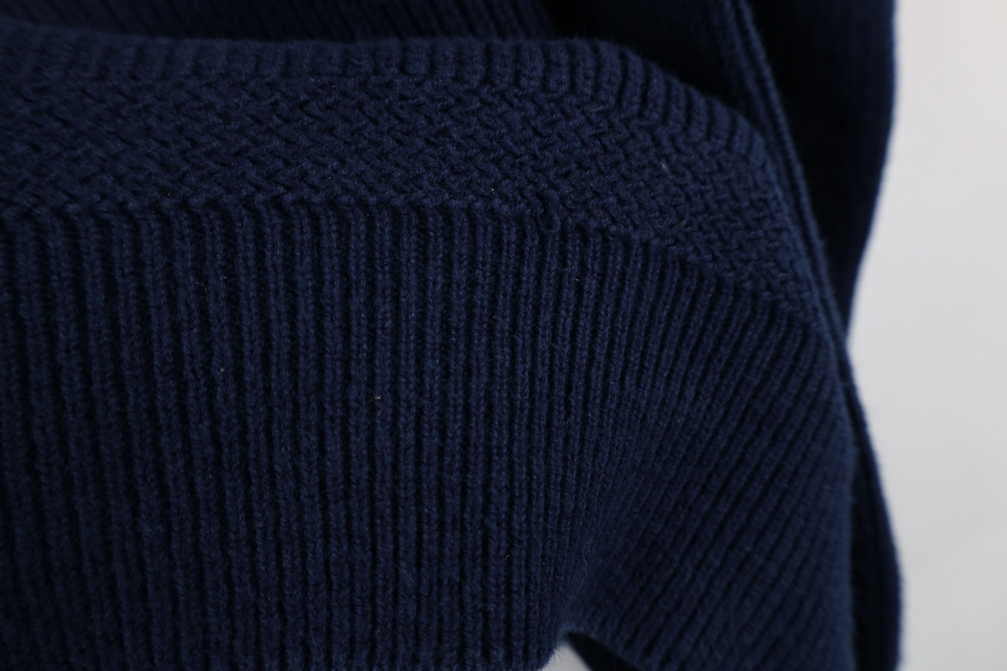 L.L. Bean × Vintage Vintage 90s LL Bean Ribbed Knit Henley Sweater Blue USA Size L / US 10 / IT 46 - 6 Thumbnail
