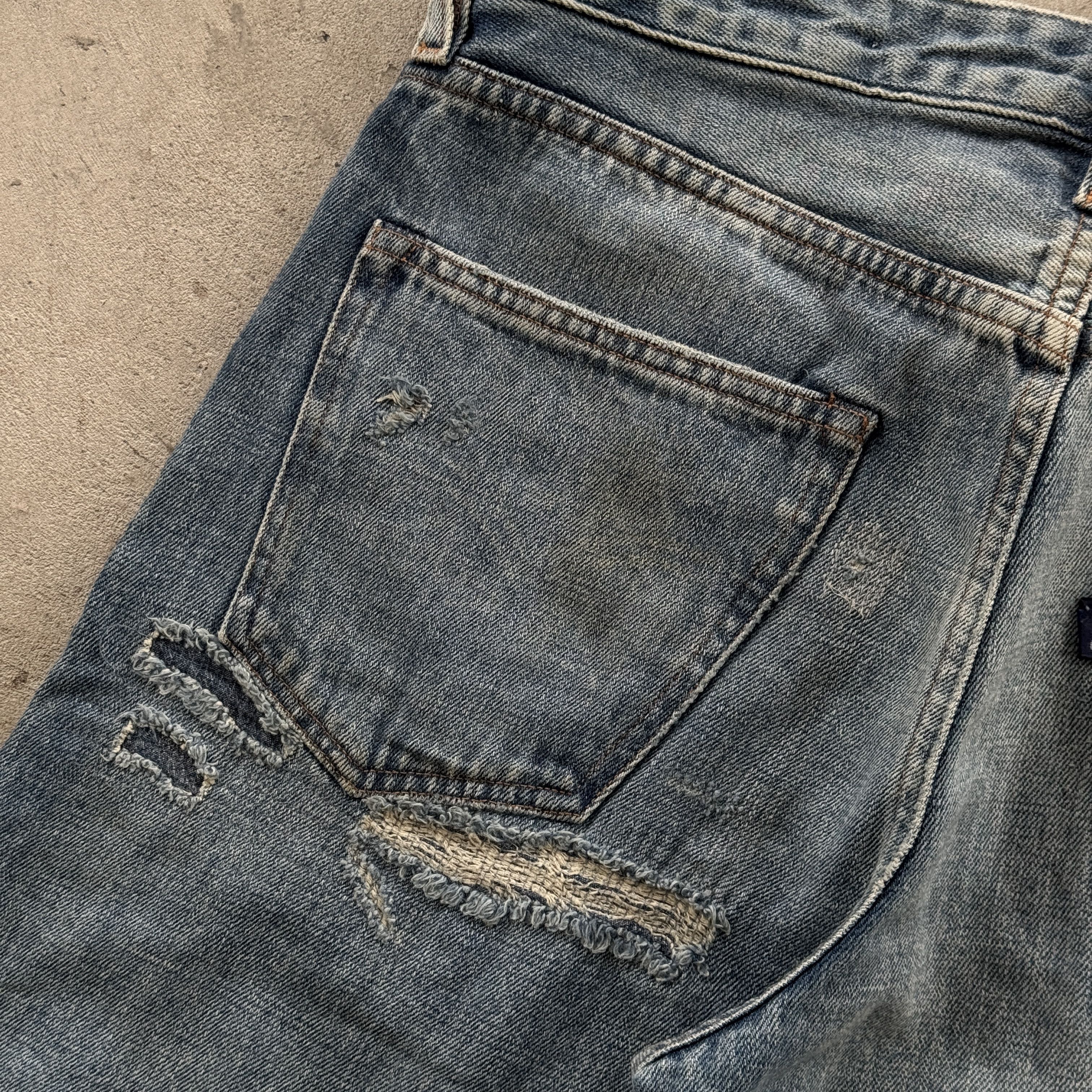 Levi's 90s Levi's Japanese Salvadge Baggy Washed Blue Jeans Size US 31 - 9 Thumbnail