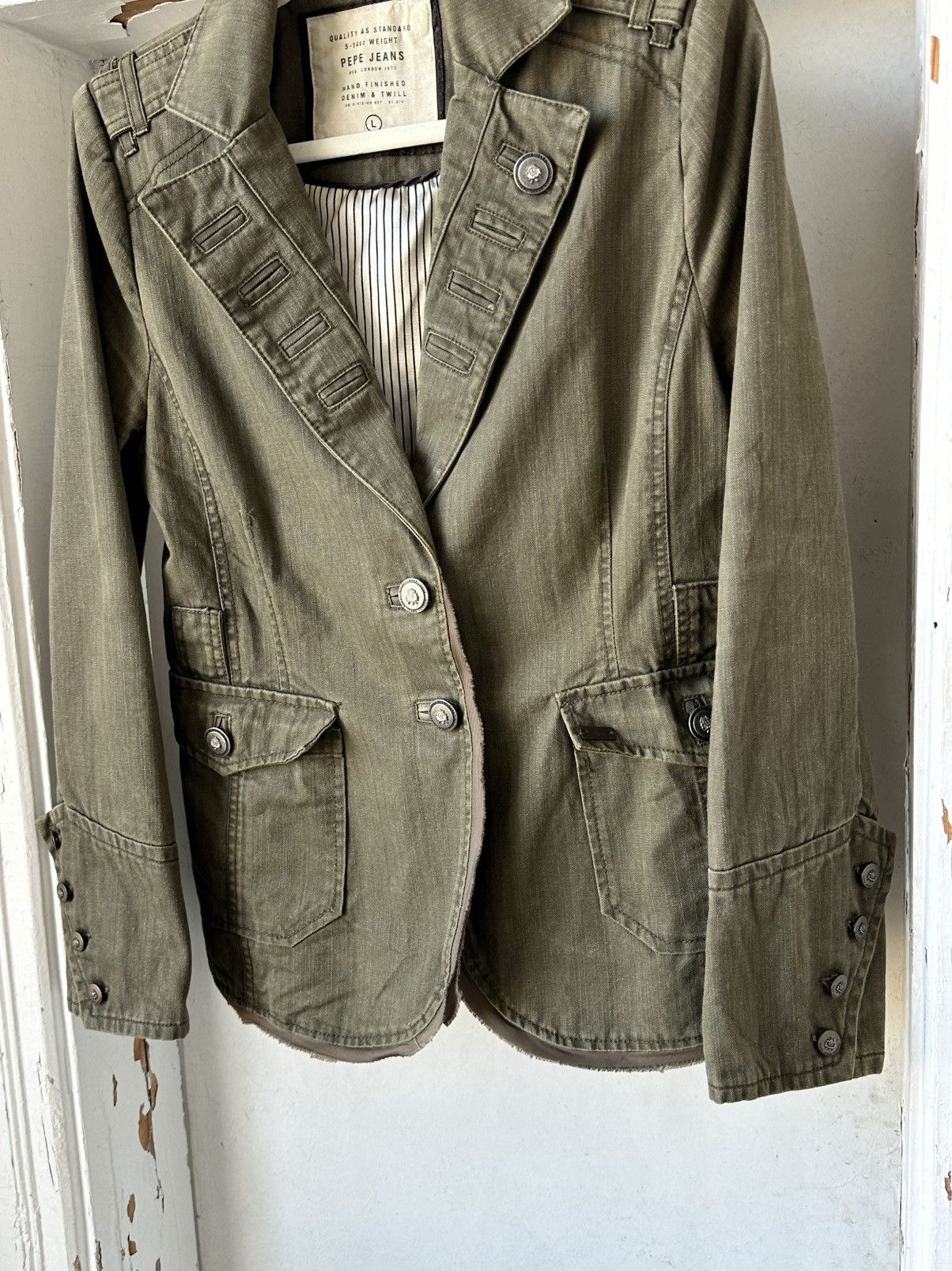 Beauty Beast × Le Grande Bleu (L.G.B.) × Vintage Vintage Khaki Metal Buttons Jacket Size L / US 10 / IT 46 - 3 Thumbnail