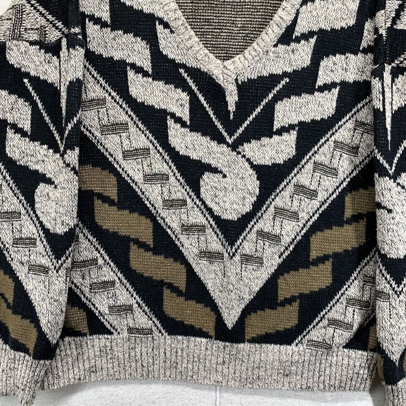 Vintage Vintage Justin Blake Sweater Men Large Pullover 90s Grunge Geometric Chunky Knit Fall Winter Size US L / EU 52-54 / 3 - 6 Thumbnail