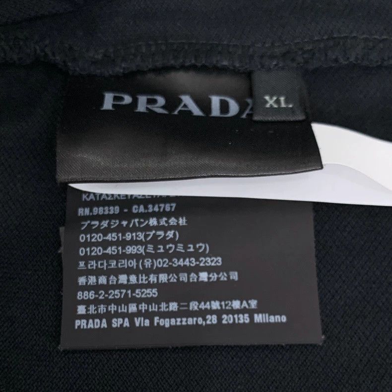 Prada Prada Logo striped trim lapel black short-sleeved Polo shir Size US XL / EU 56 / 4 - 7 Thumbnail