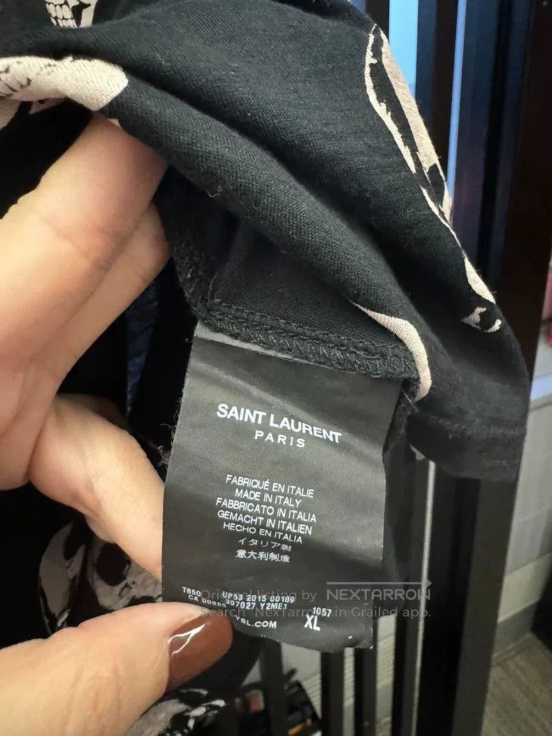 Saint Laurent Paris YSL Classic Skull Print Men's and Women's T-shirt. Size US XL / EU 56 / 4 - 3 Thumbnail