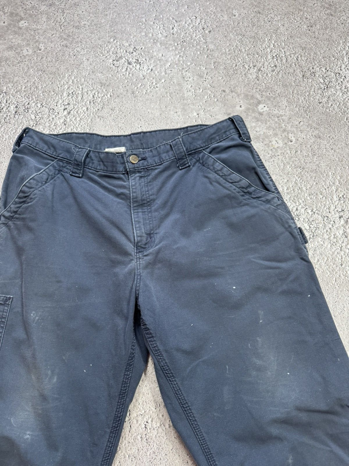 Carhartt Carhartt Distressed Carpenter Work Pants Navy Blue 36x32 Size US 36 / EU 52 - 12 Thumbnail