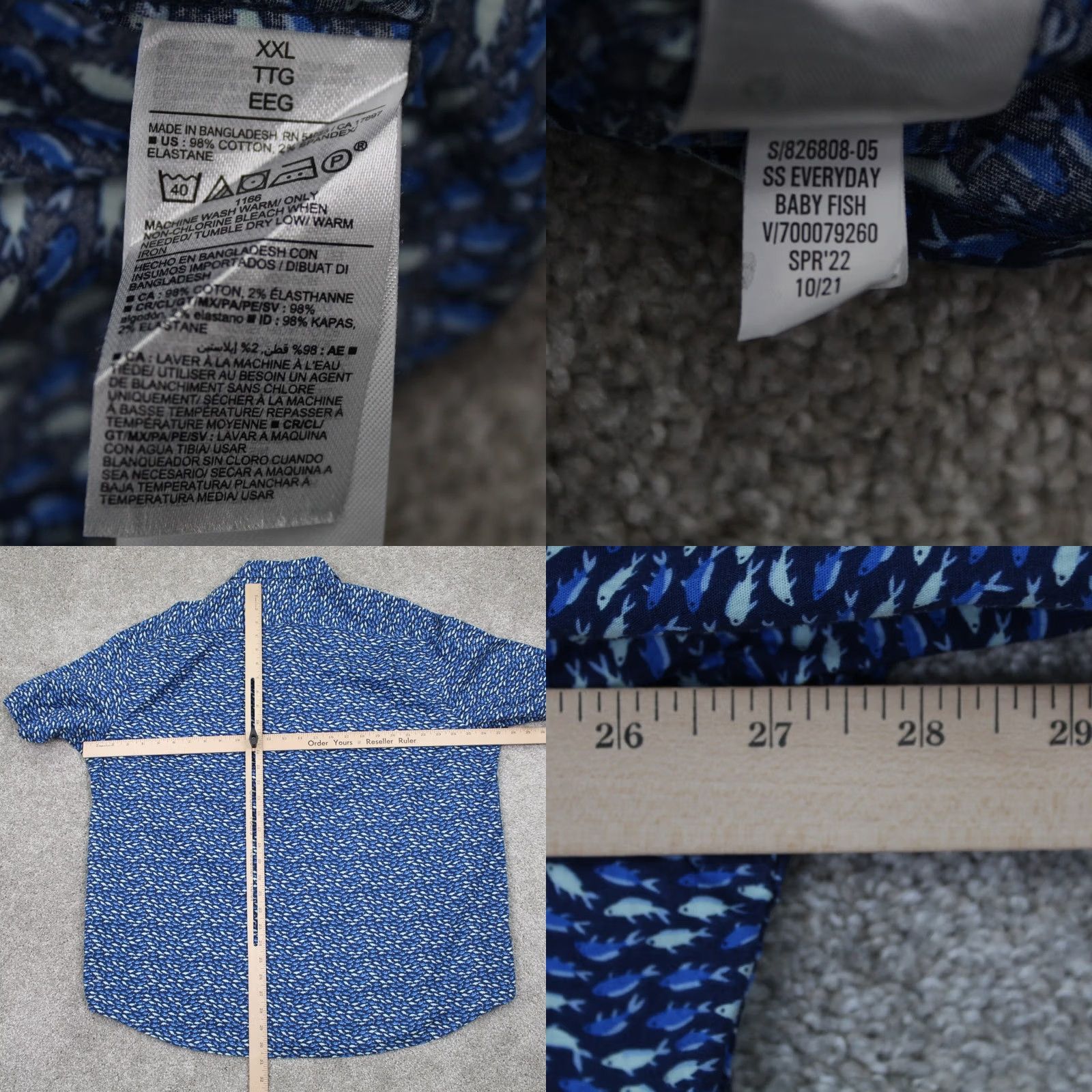 Old Navy Old Navy AOP Shirt Men 2XL Blue Everyday All Over Print Short Sleeve Button-Up Shirt Regular Fit Shirt Men Blue 2XL Old Navy Size US XXL / EU 58 / 5 - 8 Thumbnail