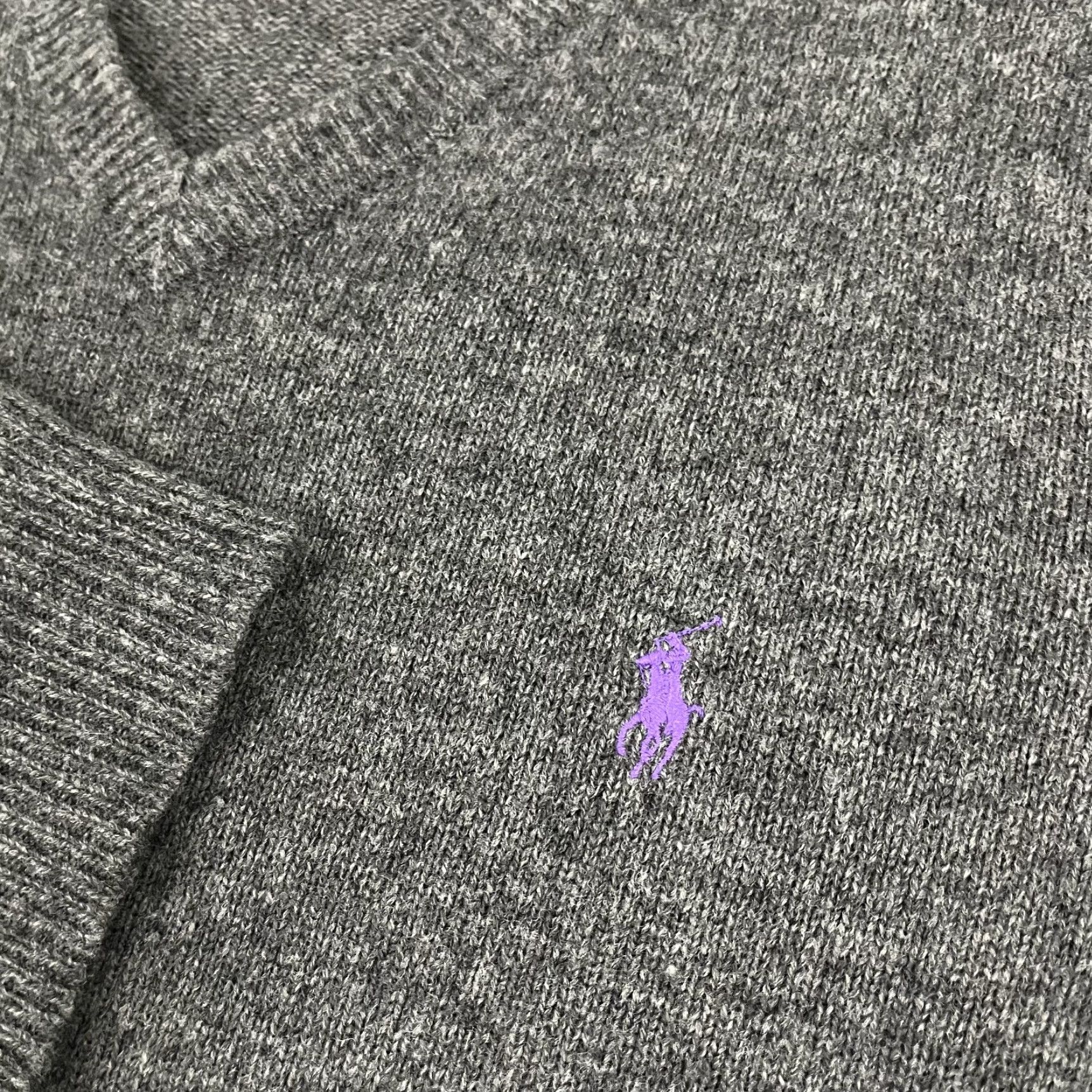 Polo Ralph Lauren Polo Ralph Lauren Sweater Mens XL Gray Lambs Wool Knit Jumper Pullover V-Neck Size US XL / EU 56 / 4 - 3 Thumbnail