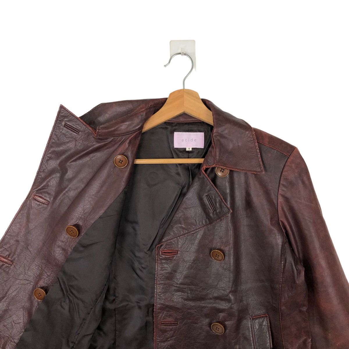 Japanese Brand VINTAGE BIKER LEATHER JACKET DOUBLE BREAST ACIDE JAPAN MADE Size US M / EU 48-50 / 2 - 9 Thumbnail
