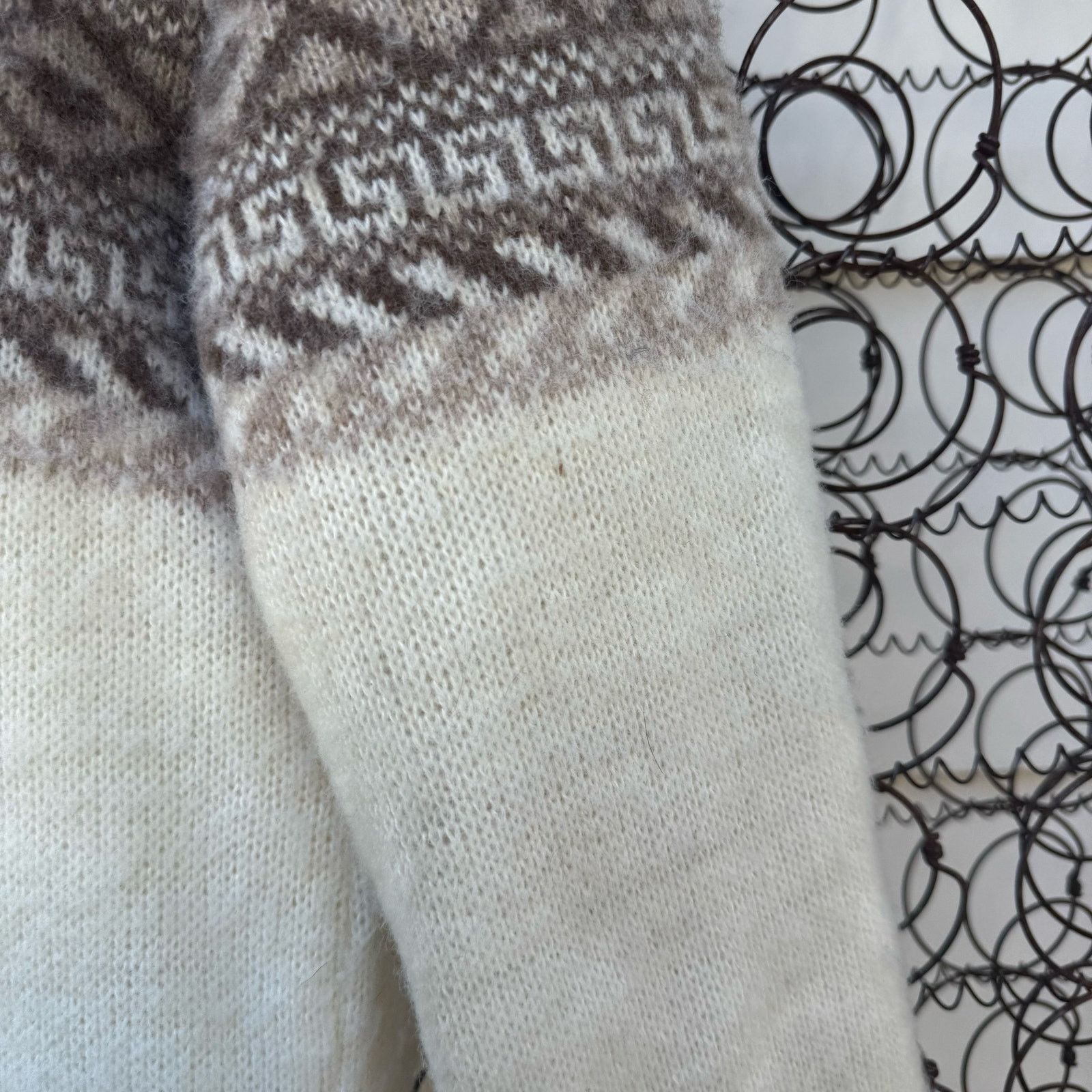 Vintage Vintage Jacket Boho Fair Isle Sheep Wool Zip Up Jacket MED Size M / US 6-8 / IT 42-44 - 7 Thumbnail