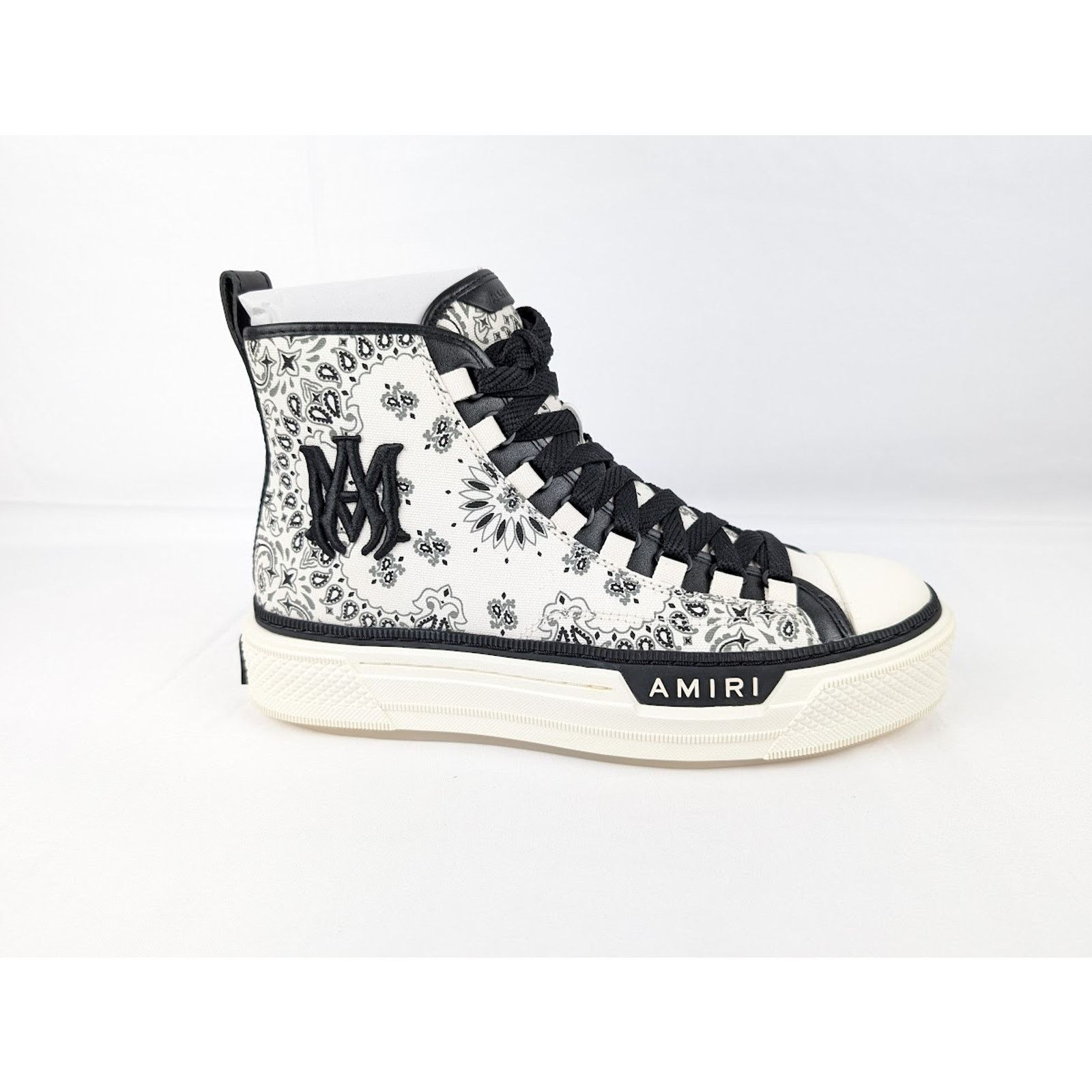 Amiri o1rshd1 Bandana MA Court High Sneakers in White/Black Size US 13 / EU 46 - 2 Thumbnail