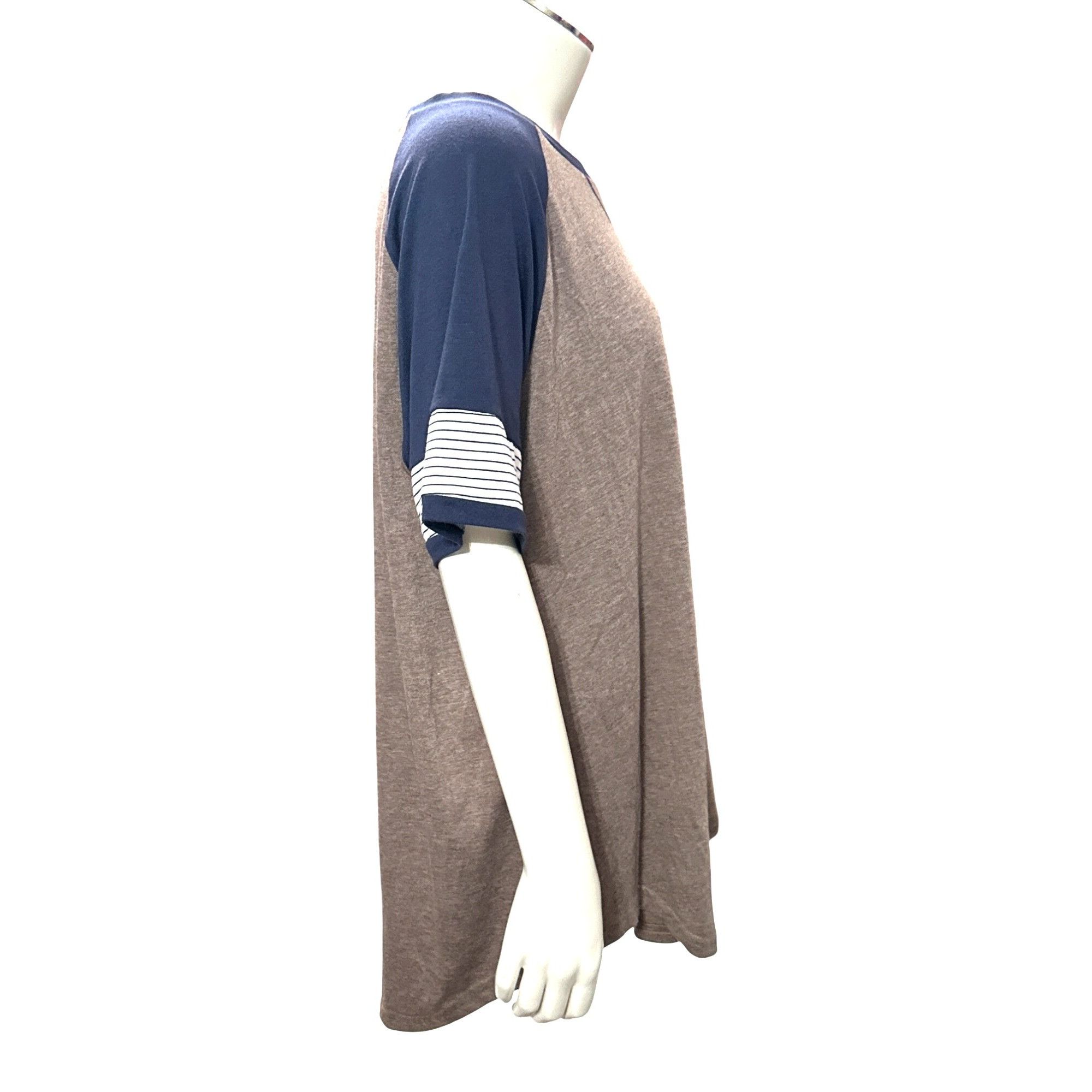 Other Adibosy Brown Navy Raglan Dressy Tunic Tee Shirt Dress Strip Size XXL / US 16-18 / IT 52-54 - 7 Thumbnail