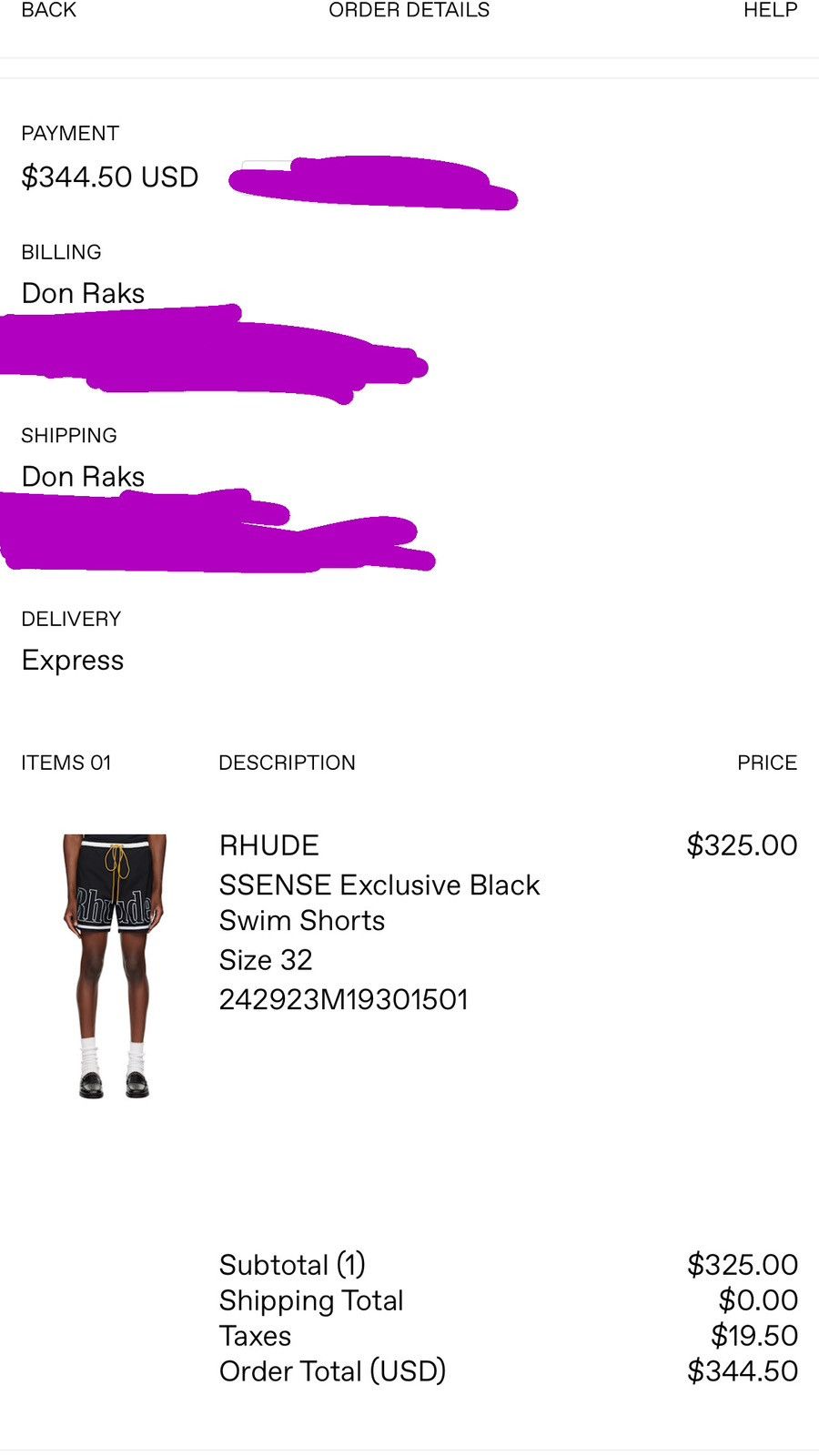Rhude SSENSE Exclusive Black Swim Shorts Size US 32 / EU 48 - 5 Thumbnail
