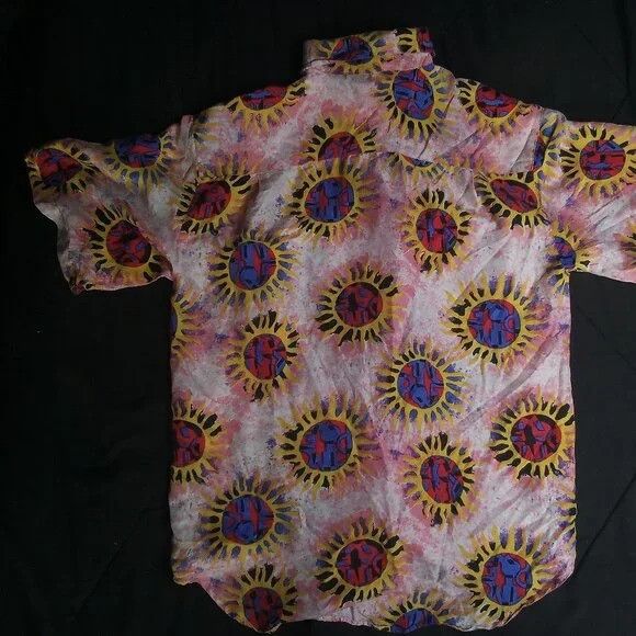 Other Vintage Bogari Sun Pattern Silk Button Shirt Size M / US 6-8 / IT 42-44 - 5 Thumbnail