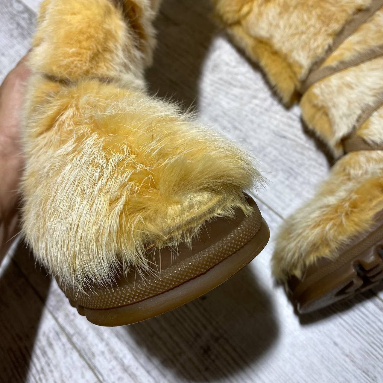 Flux Vintage Y2K Fluxa Rabbit Fur Boots Size US 7 / IT 37 - 5 Thumbnail