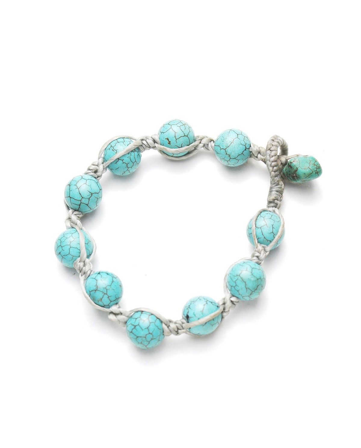 Native 2000S JAPANESE HANDMADE TURQUOISE MACRAME BRACELET Size ONE SIZE - 4 Thumbnail