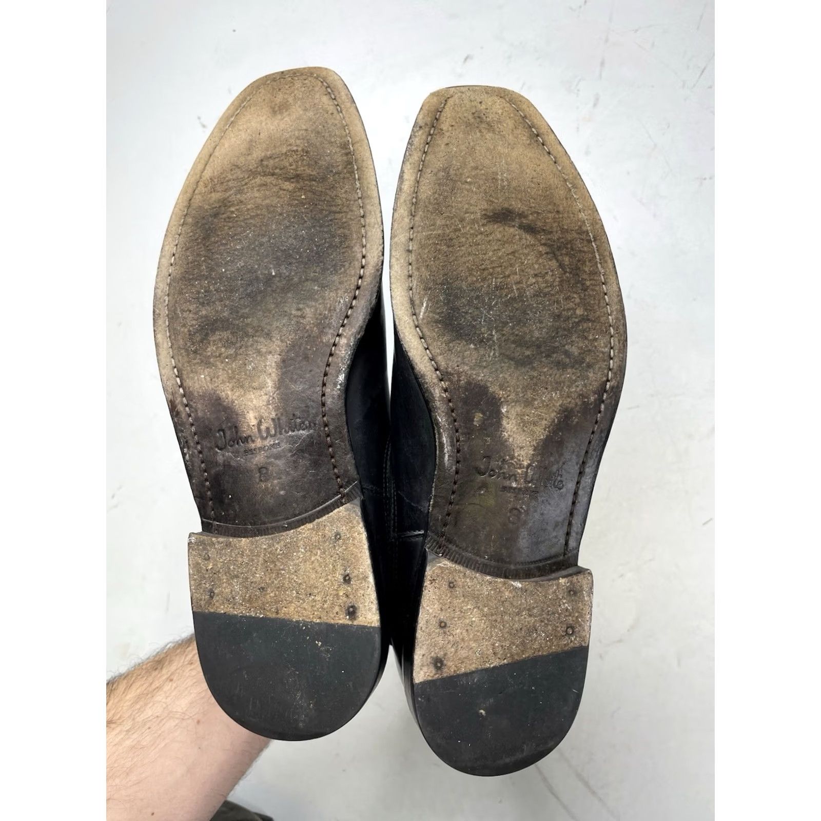 Vintage john white Chelsea Boots Black Leather Dealer Boots US 9 UK 8 EU 42 Made England Boots Men Size US 9 / EU 42 - 7 Thumbnail