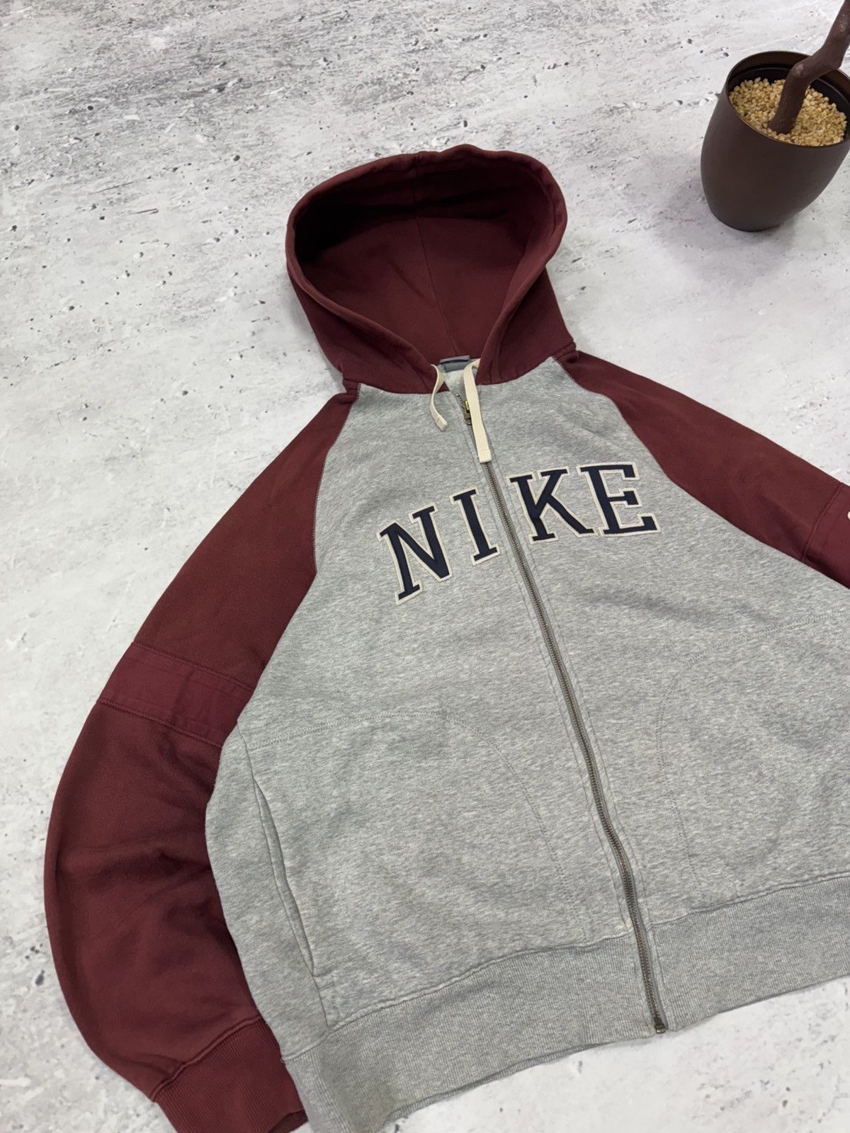 Nike × Vintage NIKE VINTAGE 00s y2k OVERSIZE BAGGY ZIP HOODIE CENTER LOGO Size US XXL / EU 58 / 5 - 2 Thumbnail