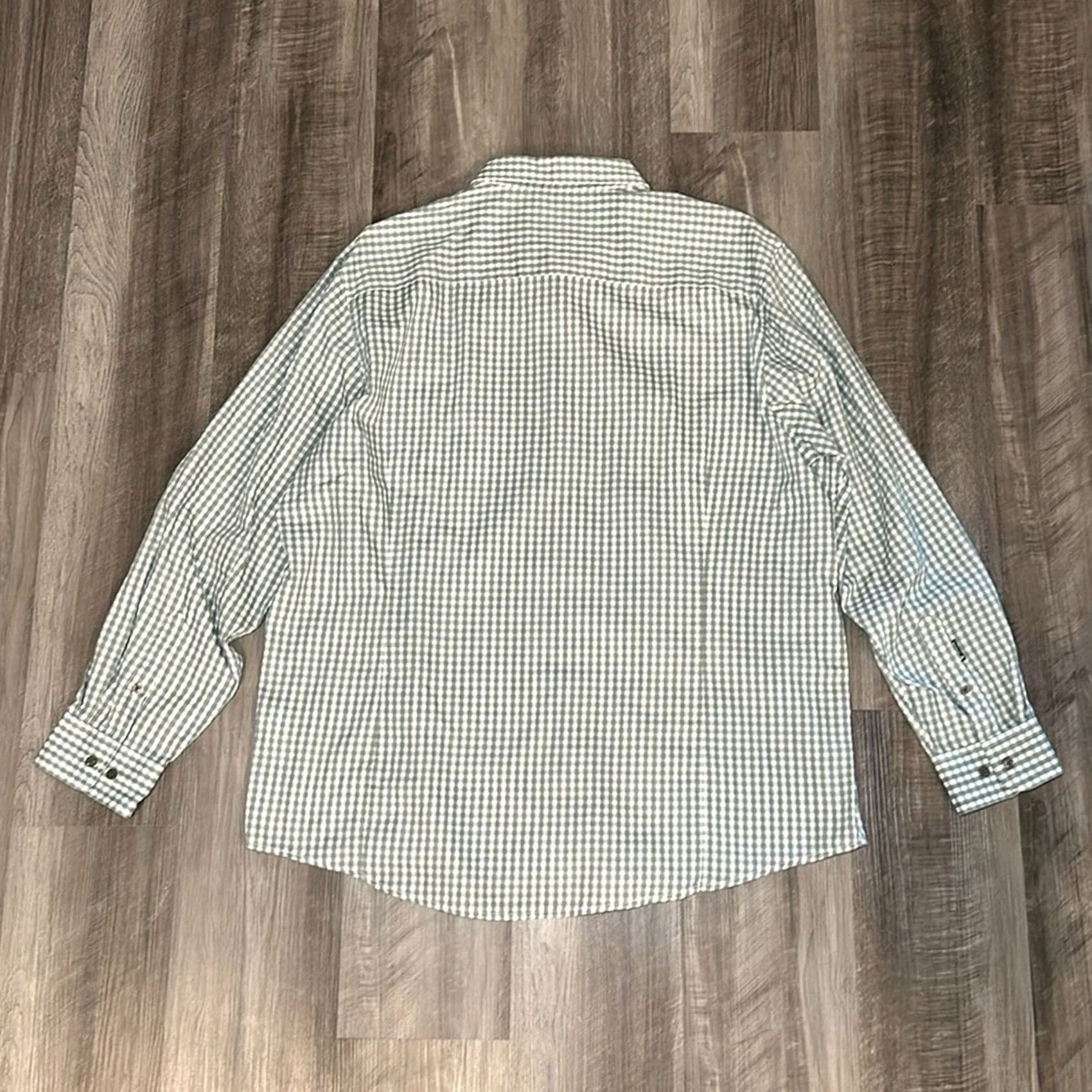 Vintage VINTAGE North Texas Mean Green Antigua Checkered Button-Down Shirt Mens 2XL Green Shirt Long Sleeve Size US XXL / EU 58 / 5 - 3 Thumbnail