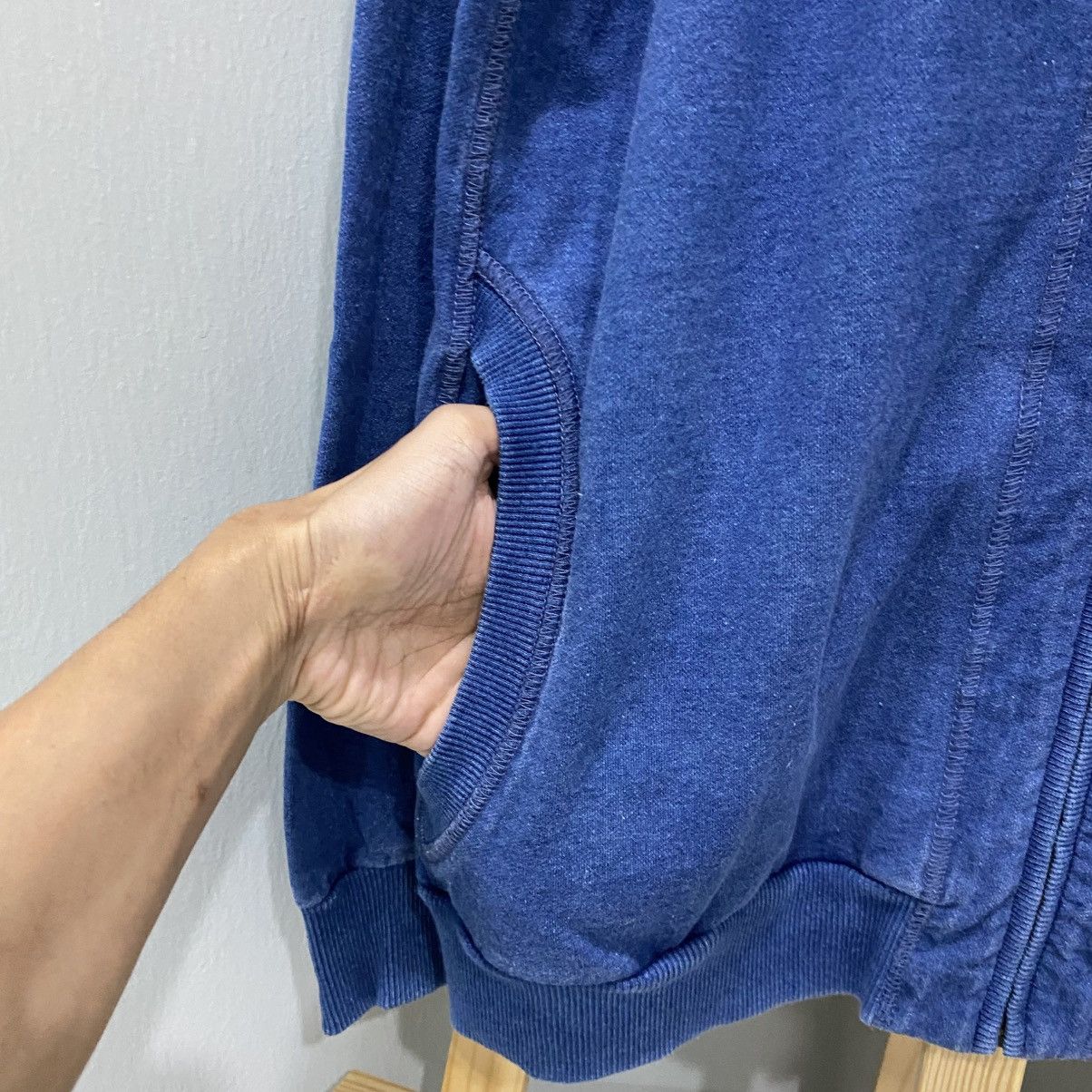 Ne-Net Vintage Ne-Net (Issey Miyake) Indigo Dye Full-Zip Sweatshirt Size US L / EU 52-54 / 3 - 6 Thumbnail