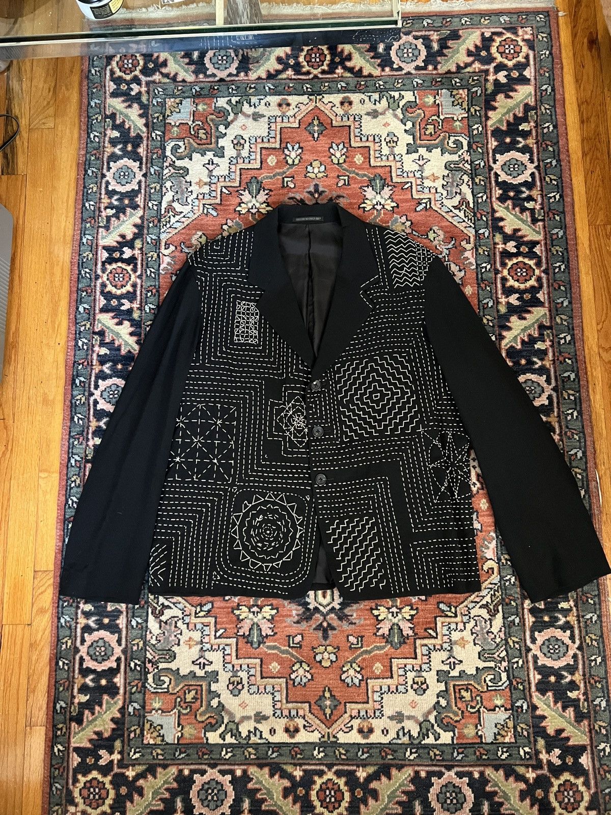 Yohji Yamamoto Yohji Yamamoto Pour Homme SS95 Sashiko Embellished Blazer Size US M / EU 48-50 / 2 - 1 Thumbnail