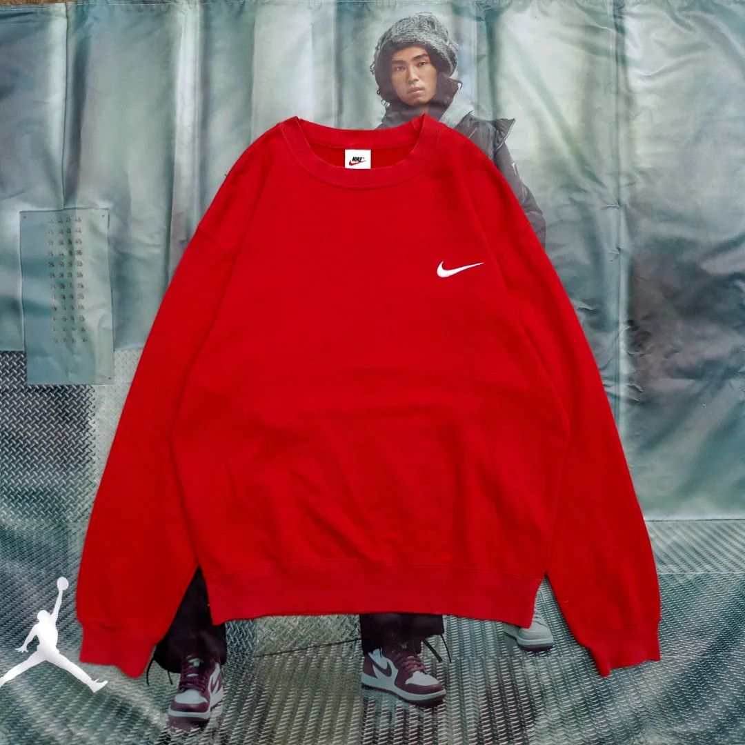 Nike Vintage 90s Nike small swoosh Sweatshirts Size US L / EU 52-54 / 3 - 3 Thumbnail