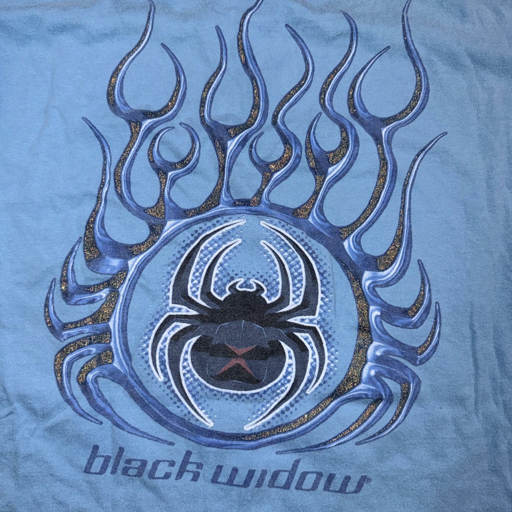 Vintage VINTAGE Spider Web Shirt XL Black Widow 90s Y2K Grunge Goth Skate Halloween T-Shirt Men Mens XL Blue Cotton Unbranded Short Sleeve Graphic Print Size US XL / EU 56 / 4 - 7 Thumbnail