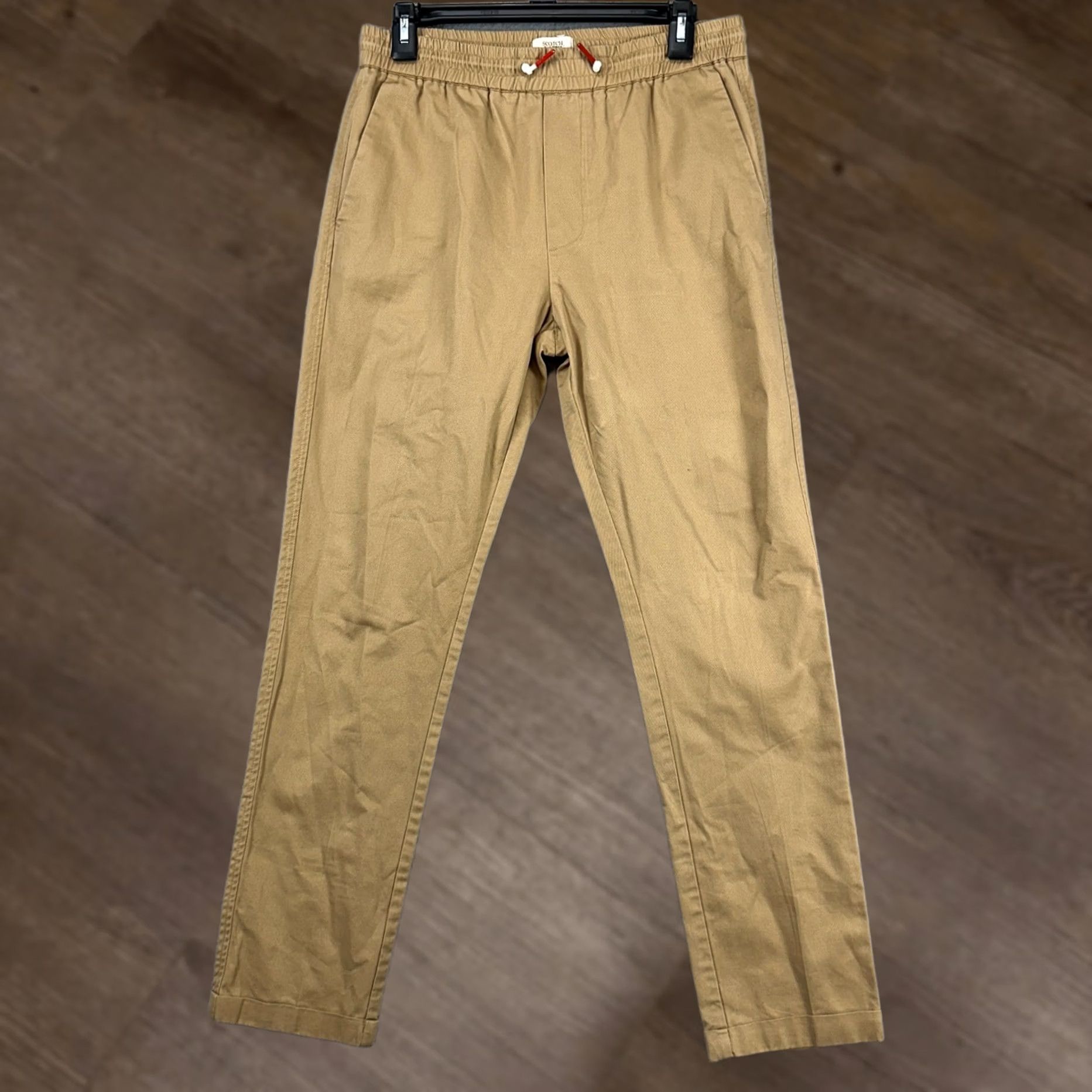 Scotch & Soda Scotch & Soda Men Pull On Pants Brown Drawstring Elastic Front Flat Front Relaxed Slim Shirt? Size US 31 - 1 Thumbnail