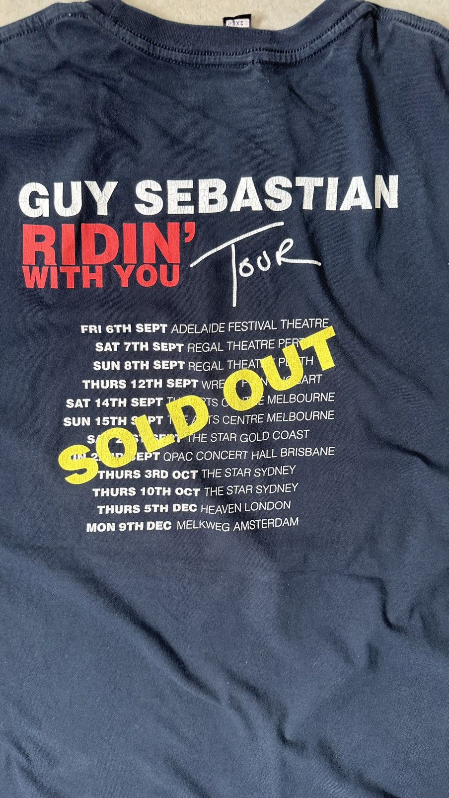 AS Colour GUY SEBASTIAN AUSTRALIAN SINGER TOUR TEE Size US XL / EU 56 / 4 - 6 Thumbnail