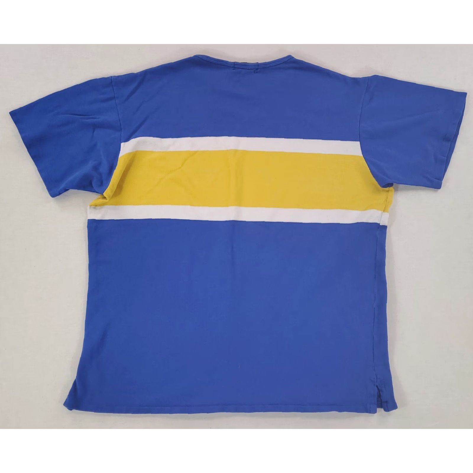 Polo Ralph Lauren VTG Polo Ralph Lauren Striped Crew Neck Blue Yellow White Made USA Mens L Multicolor Crew Neck Shirt Mens L Size US L / EU 52-54 / 3 - 5 Thumbnail