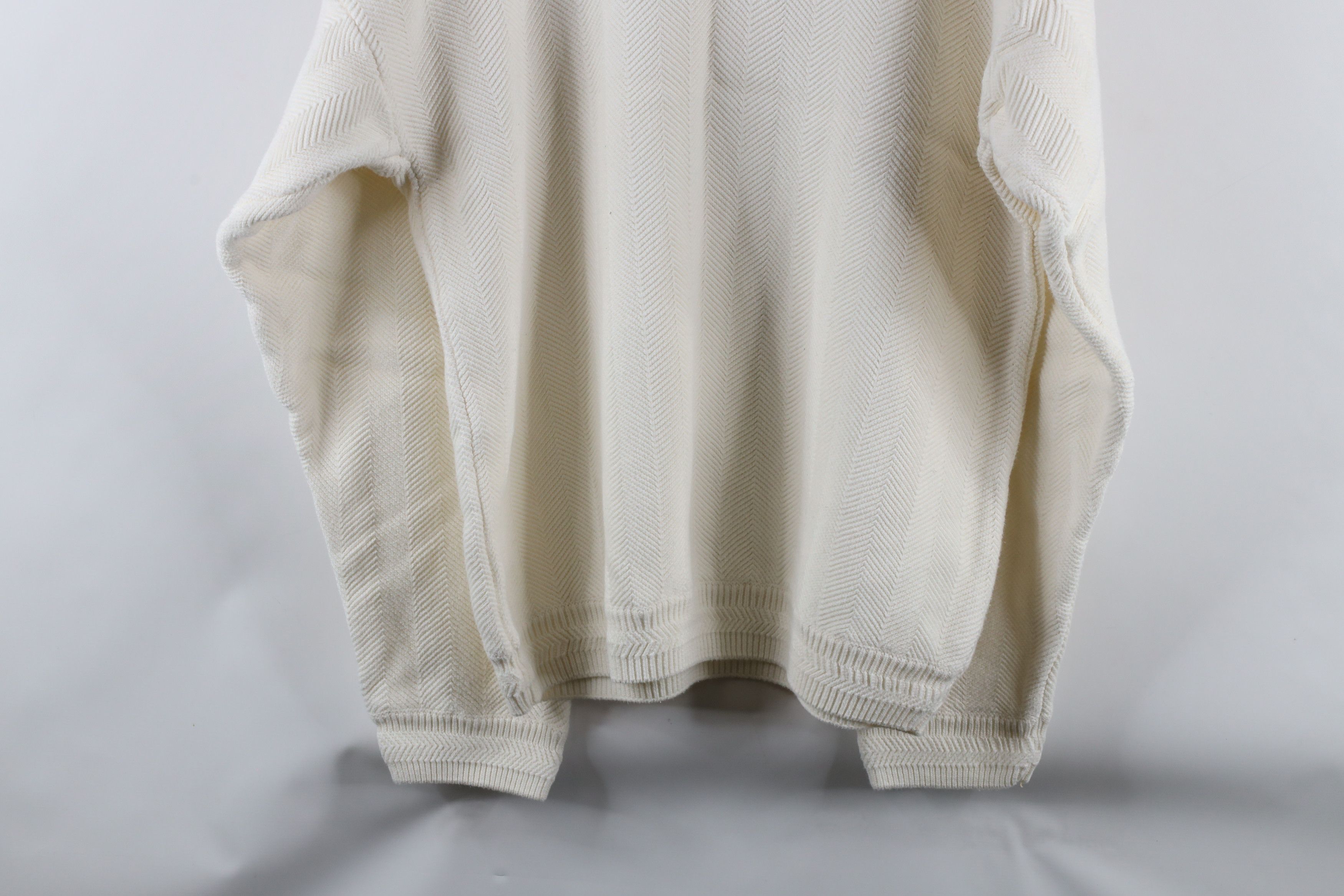 Ralph Lauren × Vintage Vintage 90s Chaps Ralph Lauren Herringbone Sweater White Size US XL / EU 56 / 4 - 9 Thumbnail