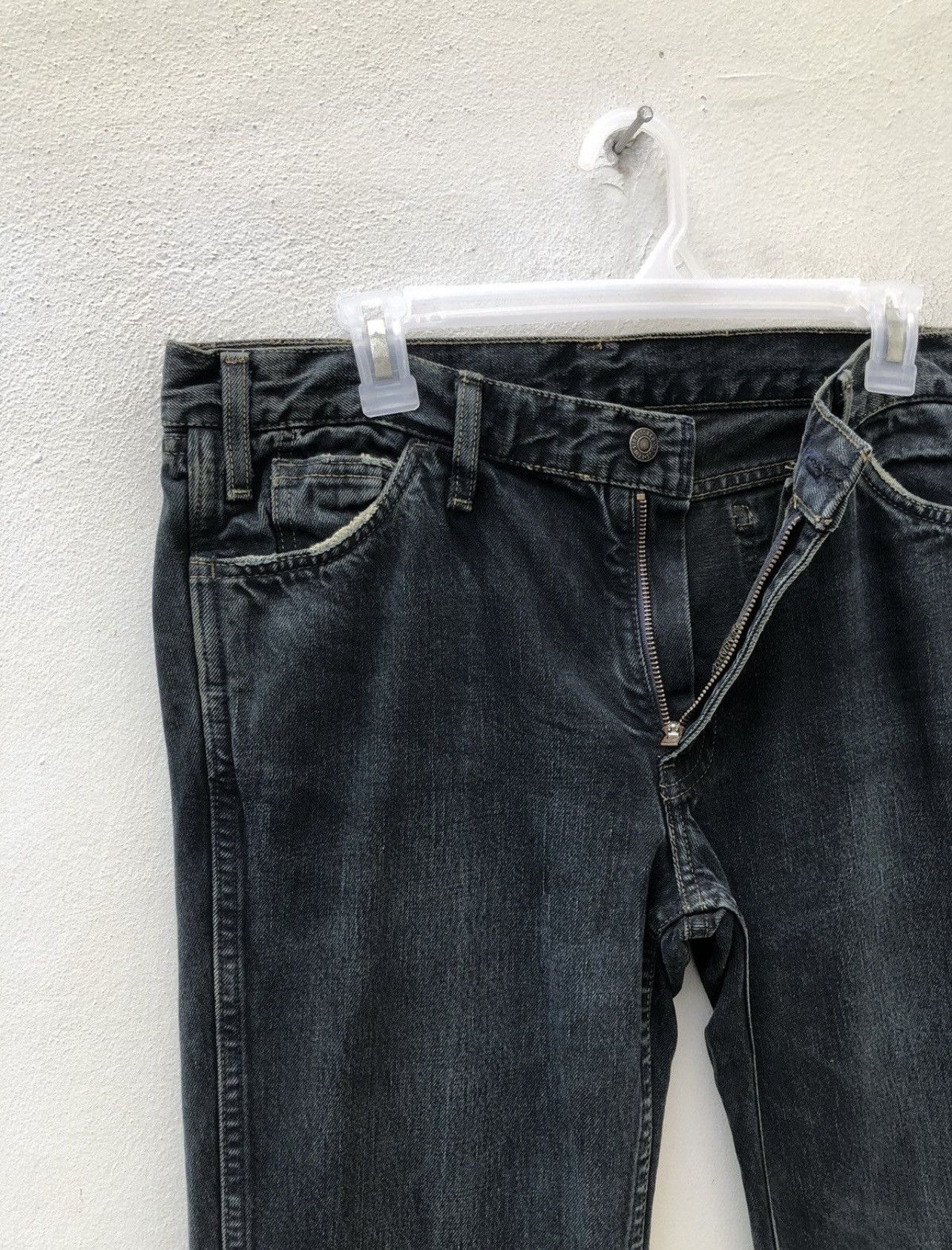 Levi's Vintage Clothing VTG 00s Levi’s 606 Big E Orange Tab Waxed Denim Slim Jeans Size US 33 - 9 Thumbnail
