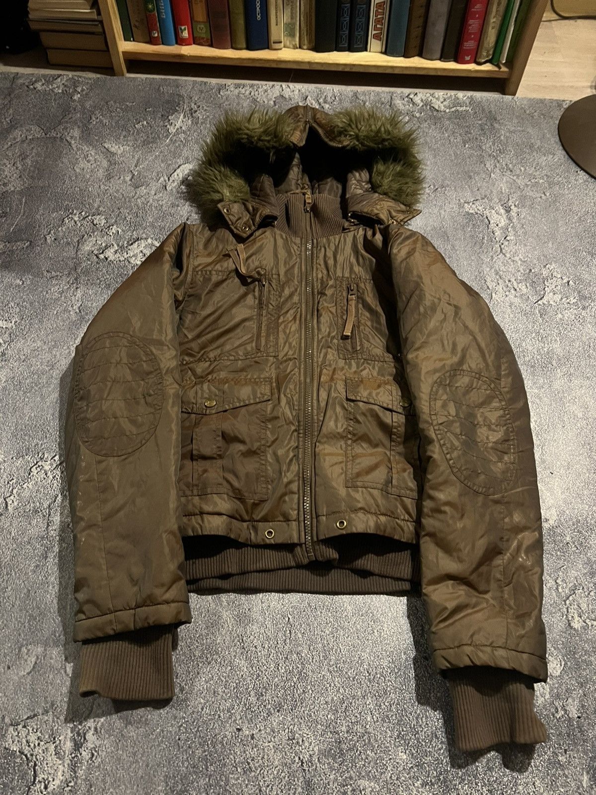 Vintage Y2K Streetwear Bomber / Balenciaga Style / With Zip Fur 90s Size US M / EU 48-50 / 2 - 2 Thumbnail