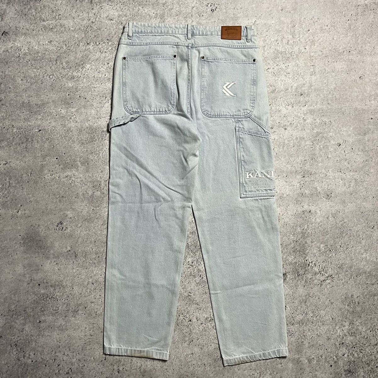 Karl Kani × Vintage Karl Kani carpenter jeans pants L babyblue skate baggy 00s Size US 34 / EU 50 - 1 Thumbnail
