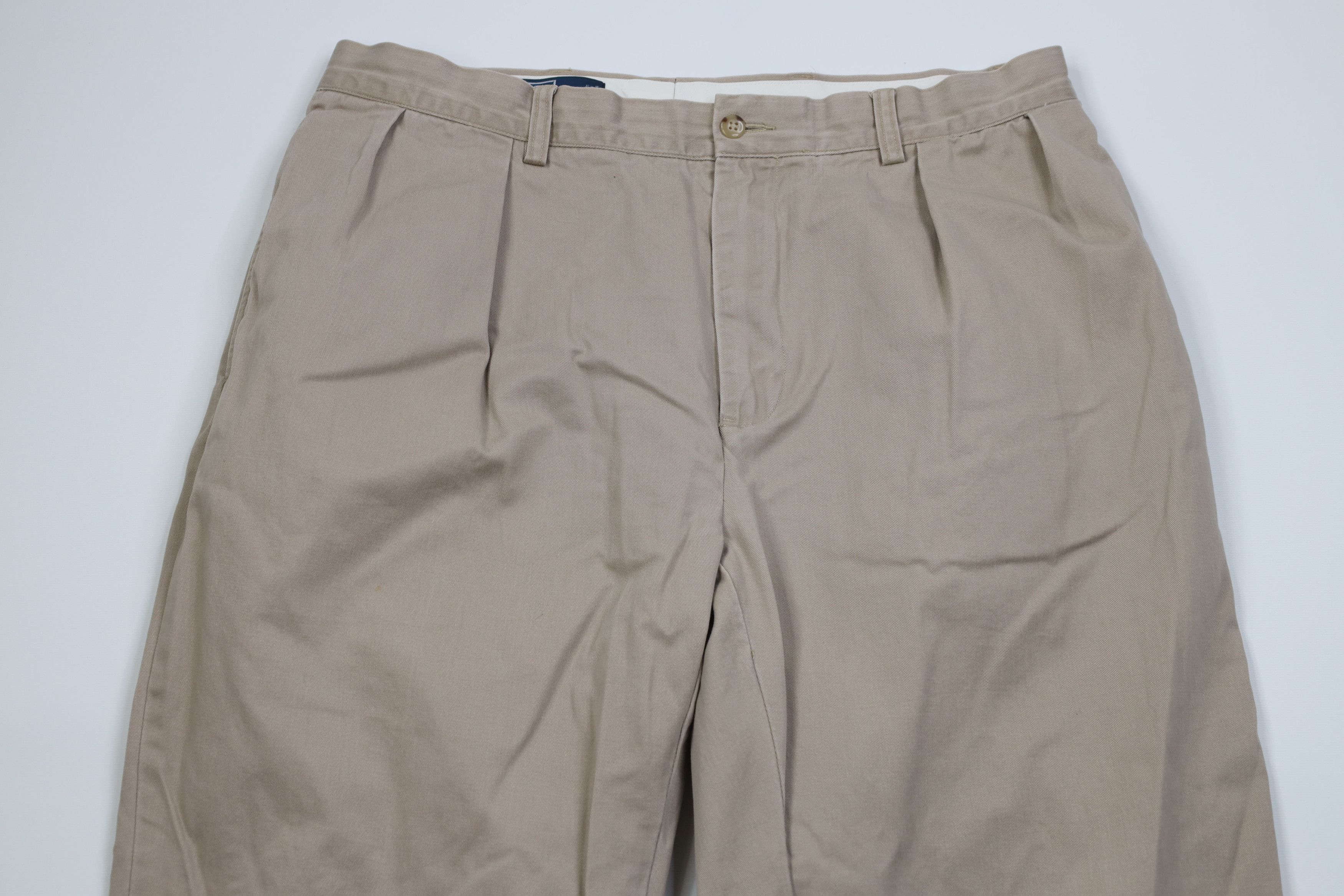 Ralph Lauren Vinage 90s Ralph Lauren Wide Leg Chino Pants Beige Cotton Size US 36 / EU 52 - 2 Thumbnail