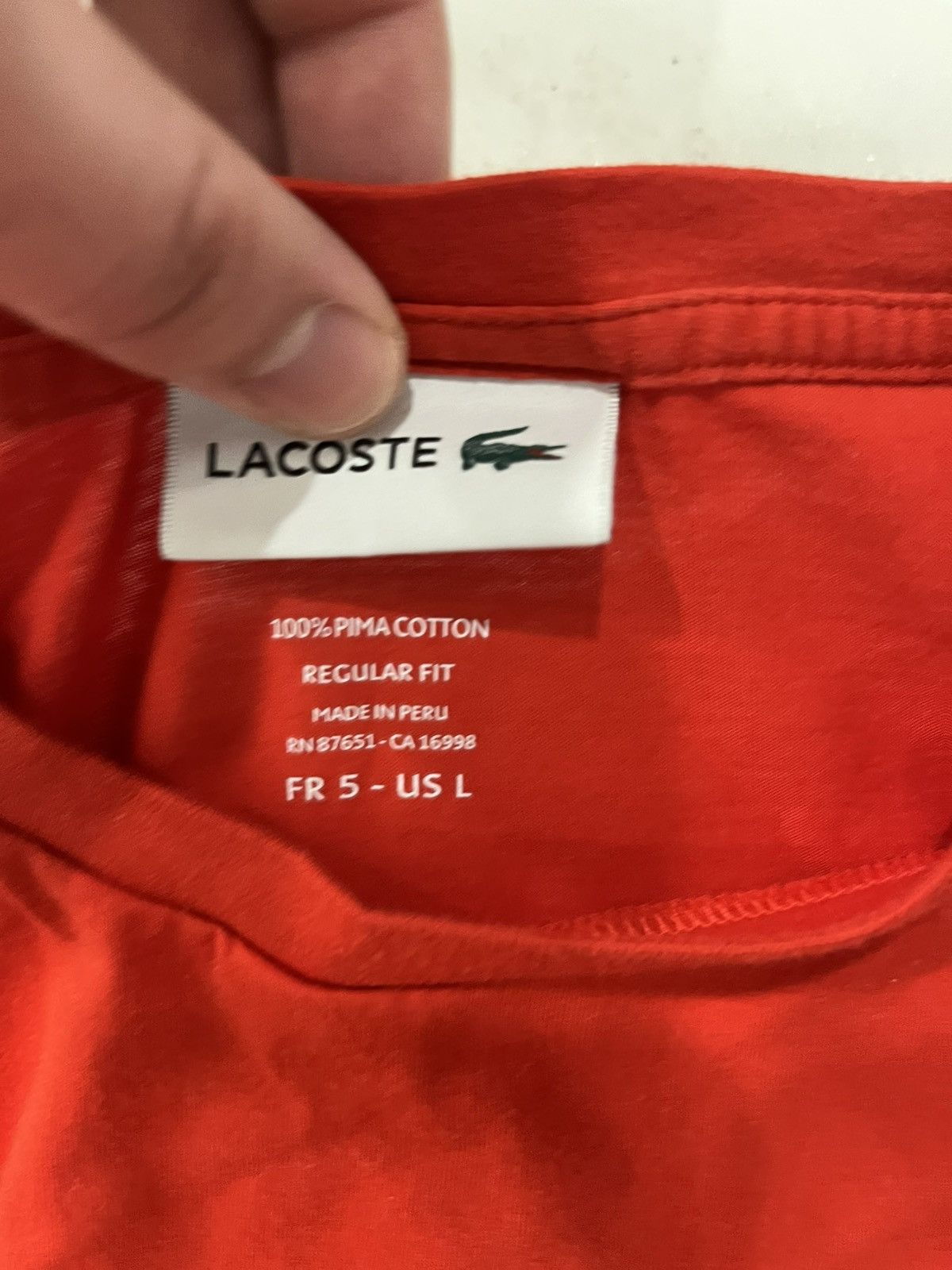 Lacoste Lacoste red tee Size US L / EU 52-54 / 3 - 2 Thumbnail