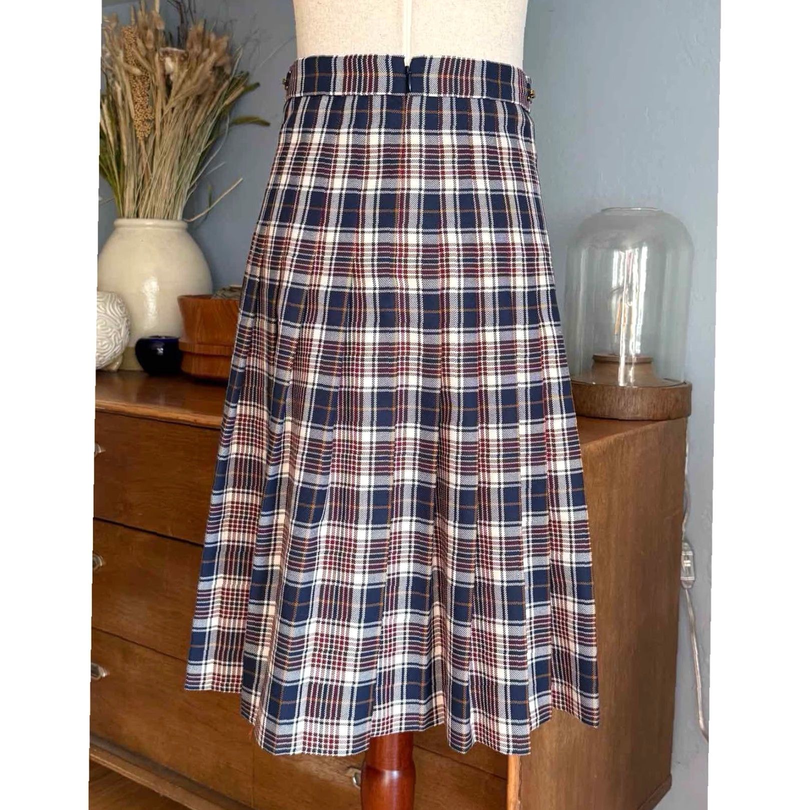 Tory Burch Tory Burch Garrett Pleated Skirt Milano Tartan Plaid Gemini Links Sz 2 Multicolor Knee Length Women A-Line Fall Size 26" / US 2 / IT 38 - 3 Thumbnail