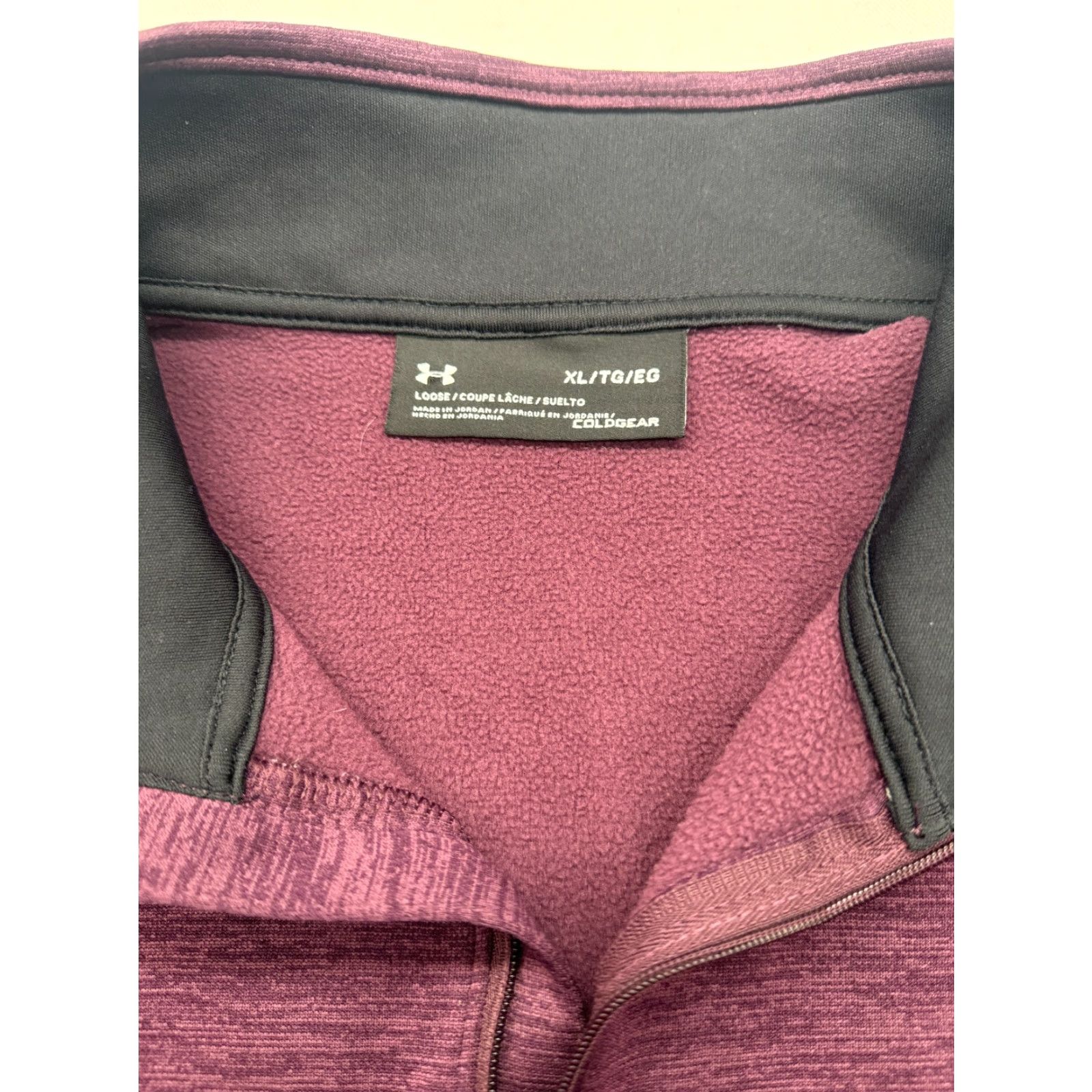 Under Armour Under Armour Mens XL Cold Gear Sweatshirt 1/4 Zip Pullover Maroon - Logo Zip - Regular Fleece Long Sleeve 2495 Size US XL / EU 56 / 4 - 3 Thumbnail