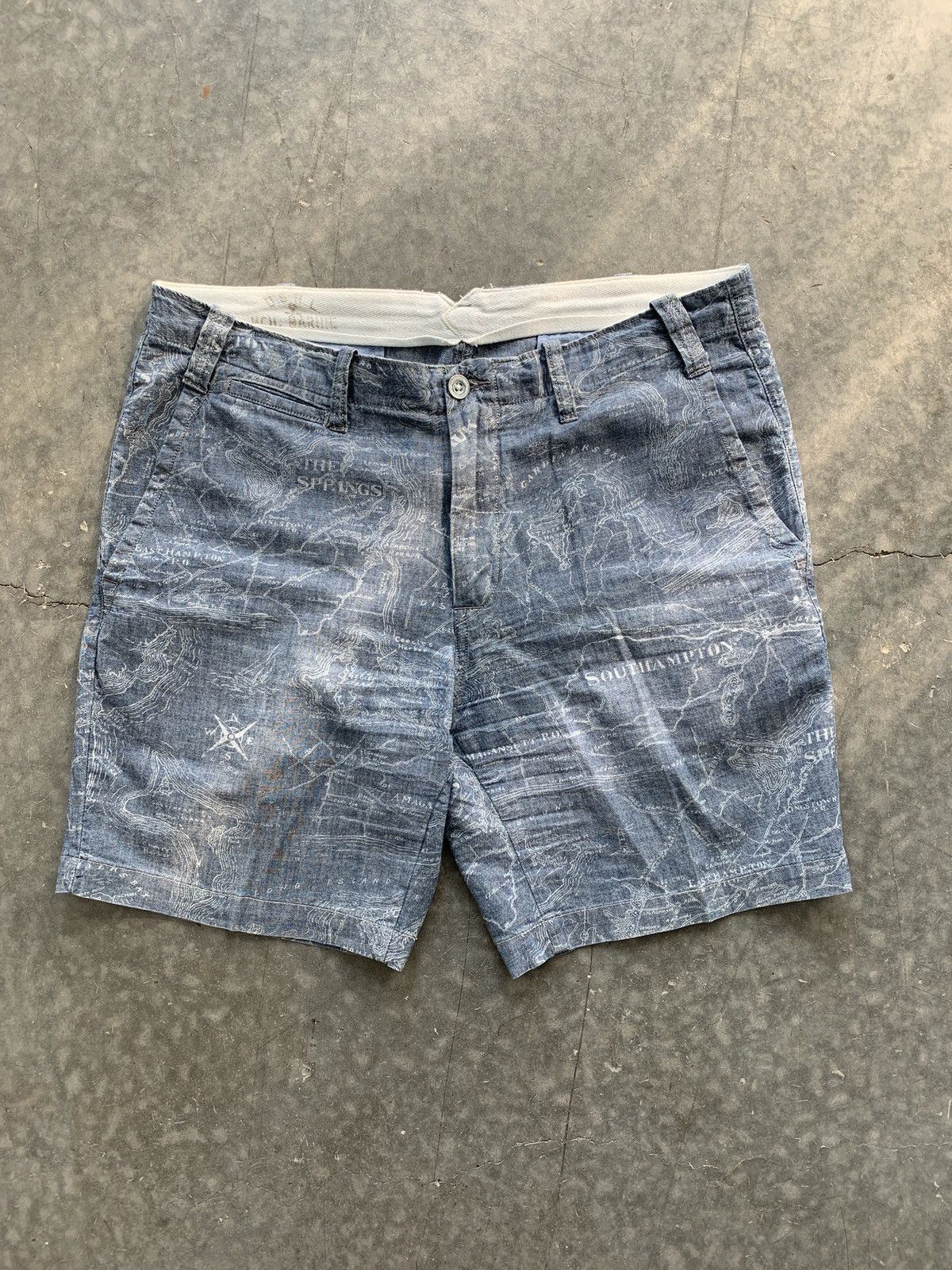 Polo Ralph Lauren Vintage Y2K Polo Ralph Lauren Maritime Map Shorts Printed Size US 34 / EU 50 - 1 Thumbnail