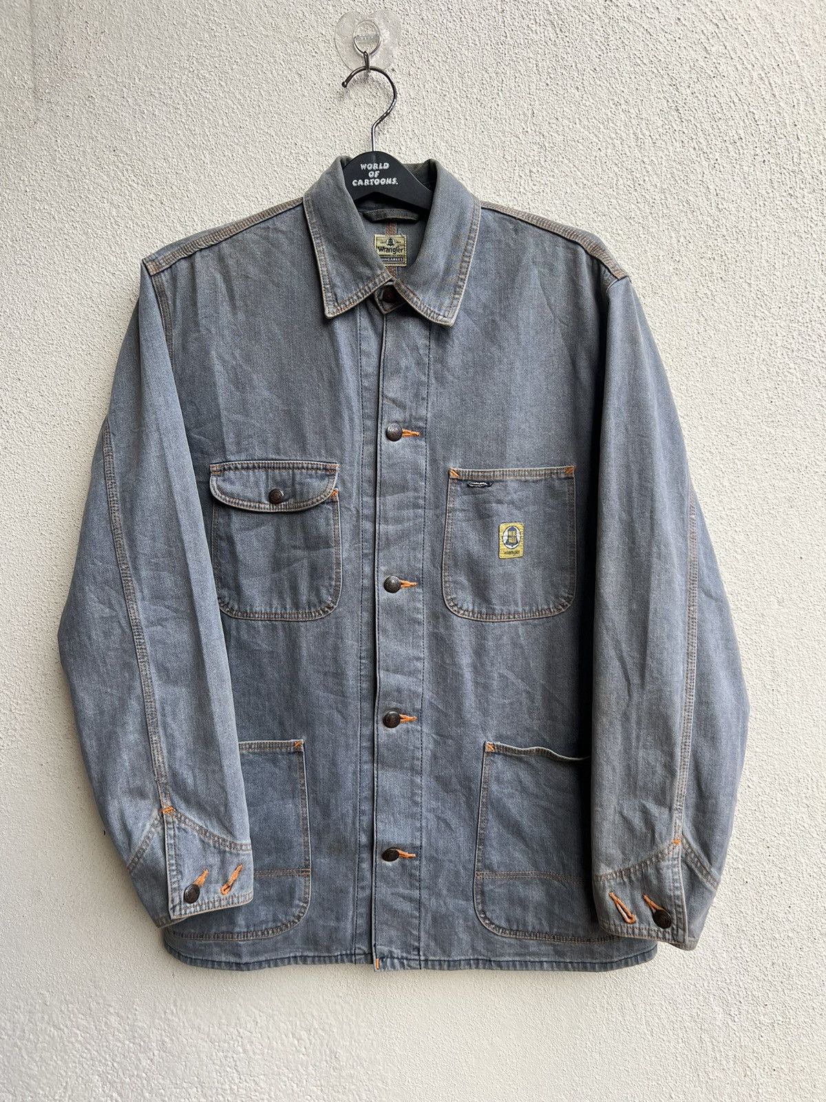 Vintage Vintage 90s Wrangler Blue Bell Muddy Denim Chore Jacket Size US M / EU 48-50 / 2 - 6 Thumbnail
