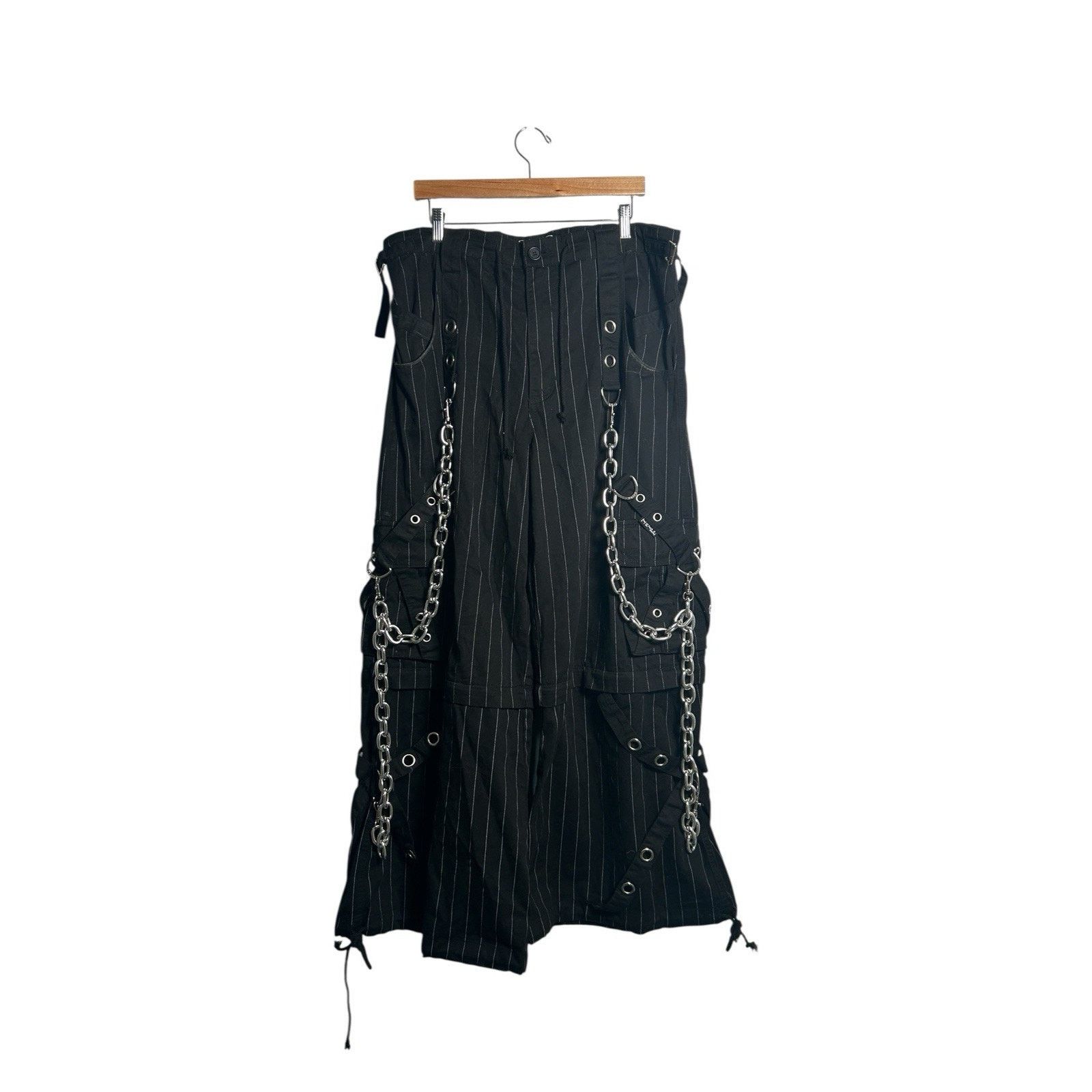 Tripp NYC Tripp NYC Godfather Chain Stripe Pants In White/ Black Large Size 36" / US 14 / IT 50 - 1 Thumbnail